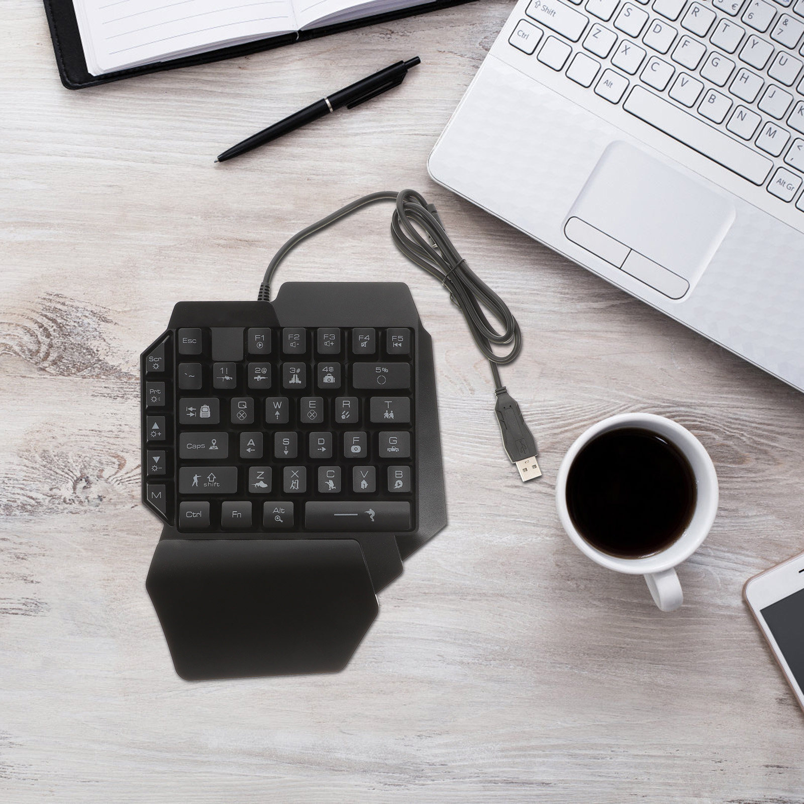 Gaming Keyboard Training - Single-Handed Gaming Keyboard High Responsiveness Backlit