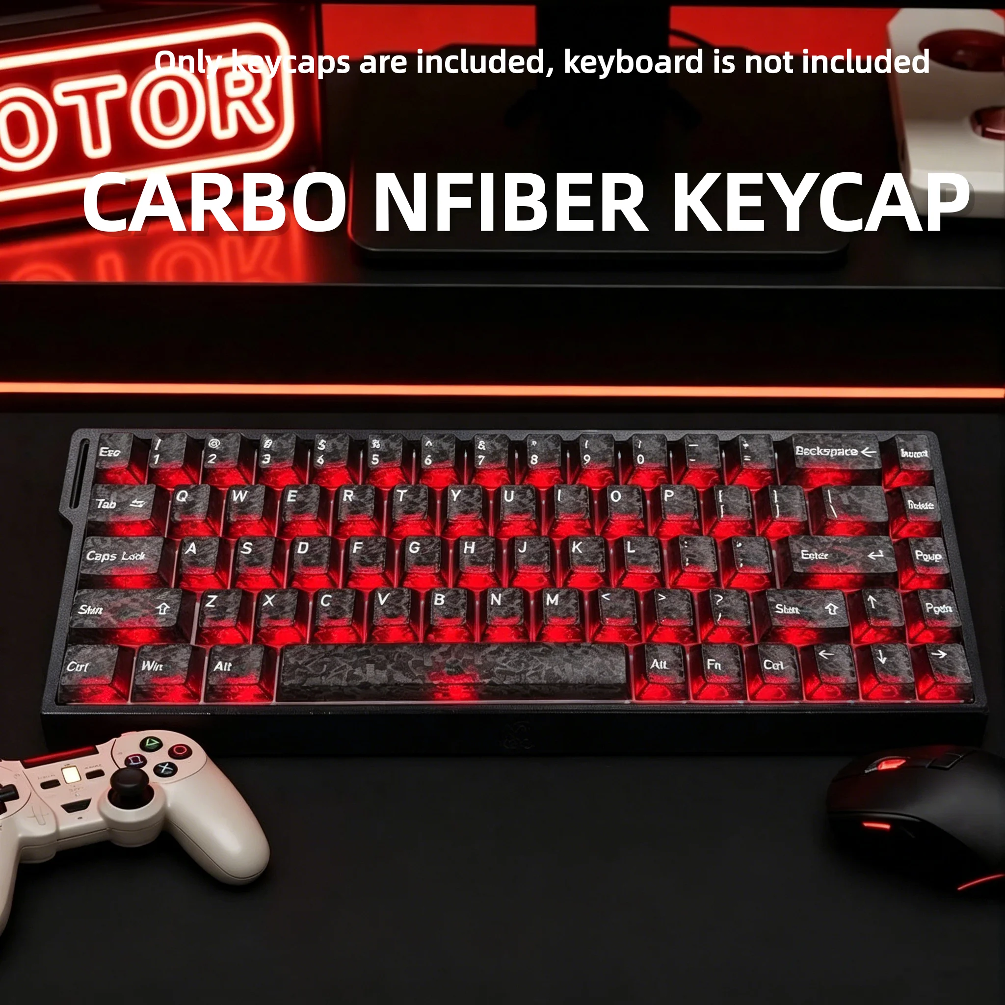 Gaming Keyboard No Rgb - 2026 New Forged Carbon Fiber Transparent