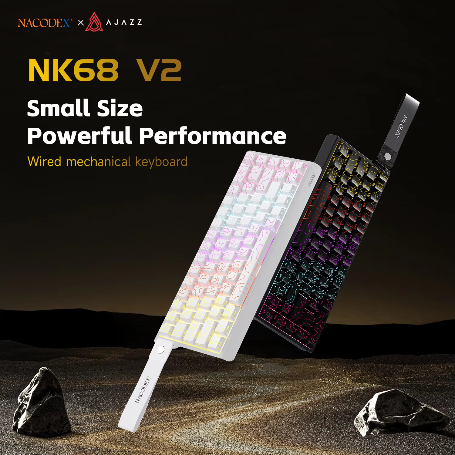 Gaming Keyboard Non Mechanical - AJAZZ NK68V2 Single-Mode Wired Mechanical Keyboard