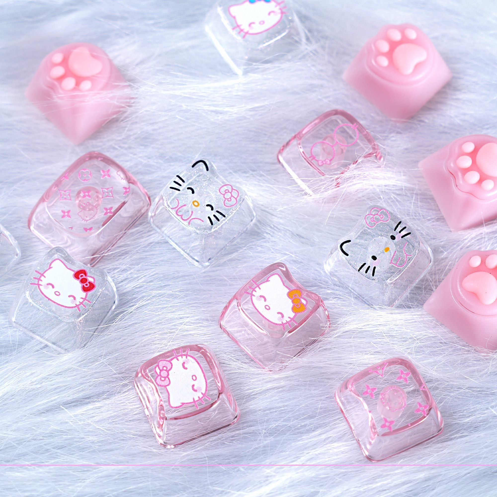 Anime Sanrio Hello Kitty Trans - Gaming Keyboard No Rgb avaliação e preço