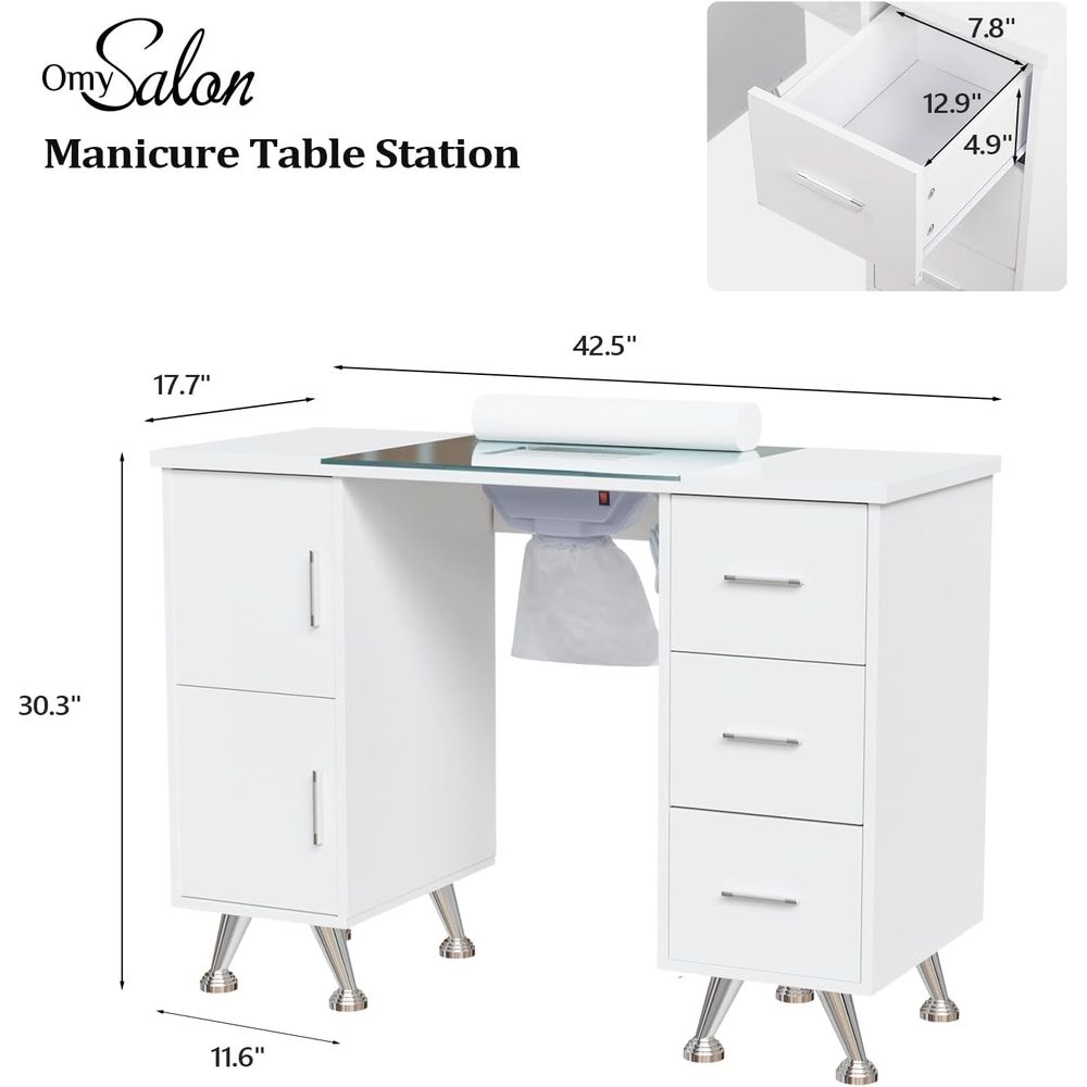 Manicure Table Nail Desk for N - Wrist Rest Wood avaliação e preço