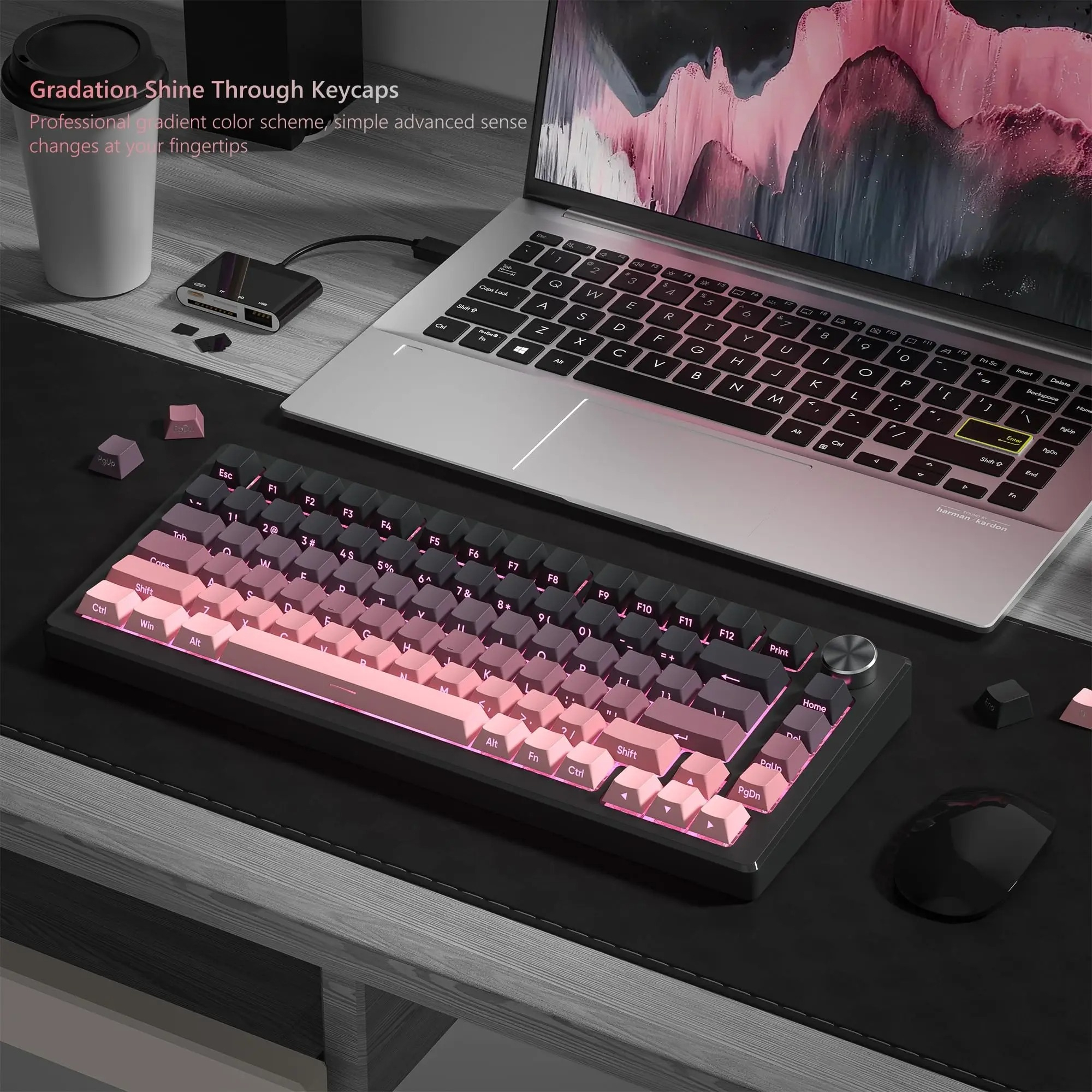 136 Key Black and Pink Print B - Keyboard Gaming Black avaliação e preço