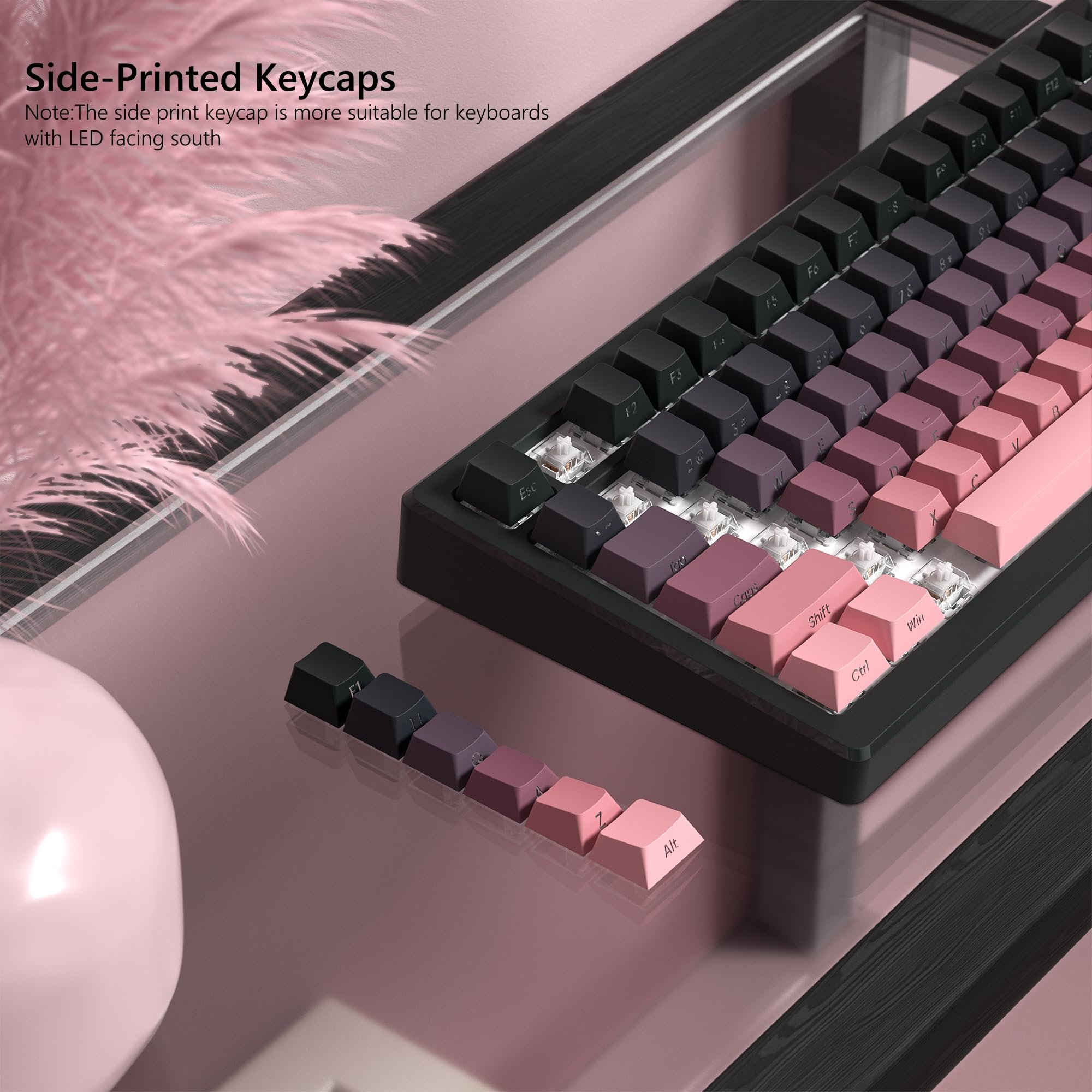 136 Key Black and Pink Print B - Keyboard Gaming Black avaliação e preço