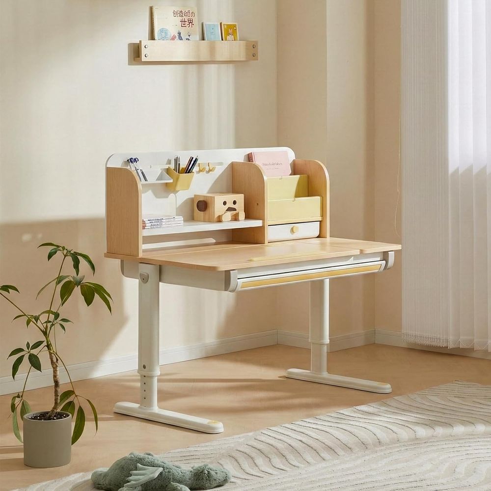 Adjustable Wooden Kids Desk wi - Wrist Rest Wood avaliação e preço