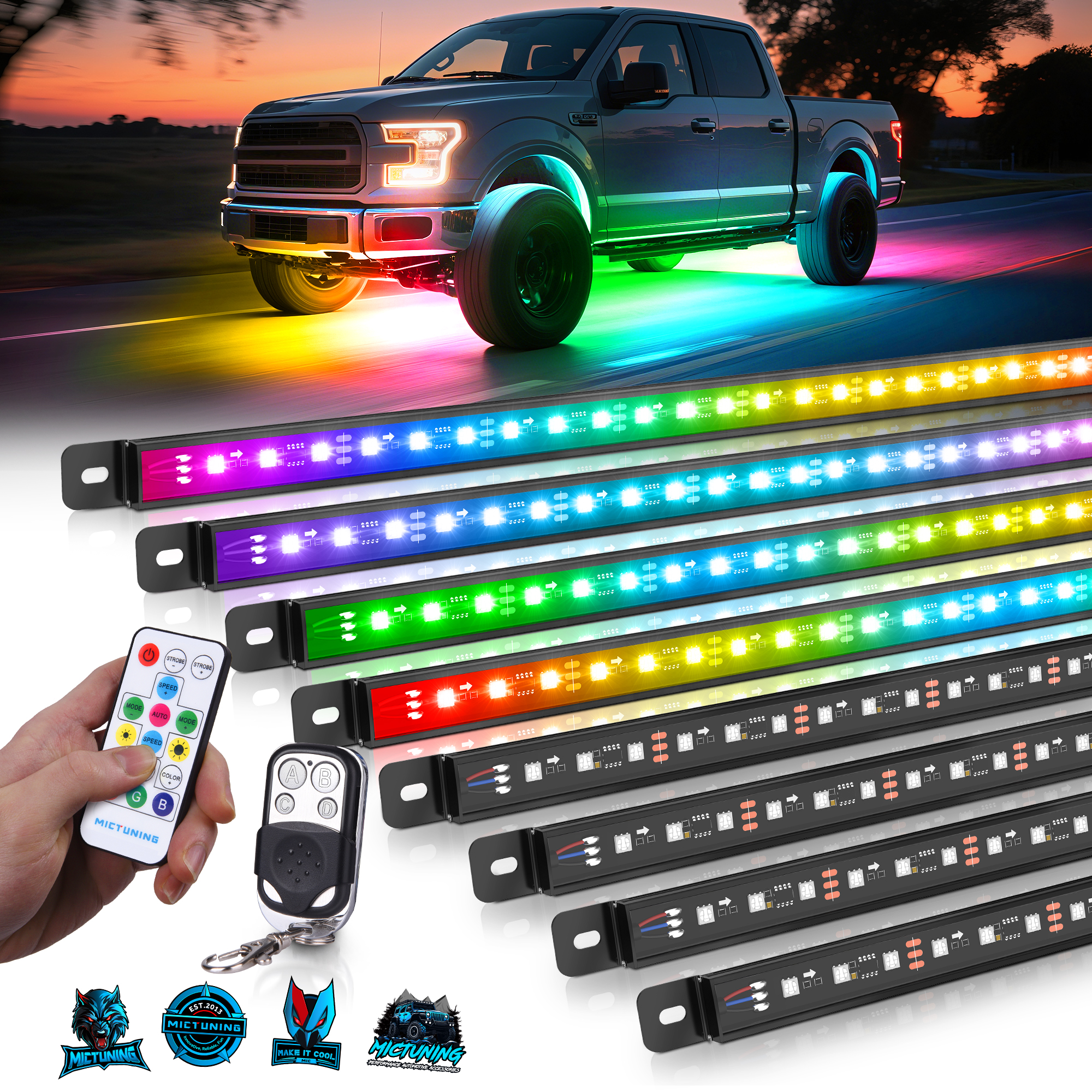 MICTUNING U8 Car Underglow Lig - Rgb Underglow Strip avaliação e preço
