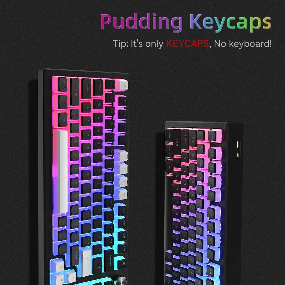 New Pudding PBT Keycaps 129 Ke - Gaming Keyboard Non Mechanical avaliação e preço