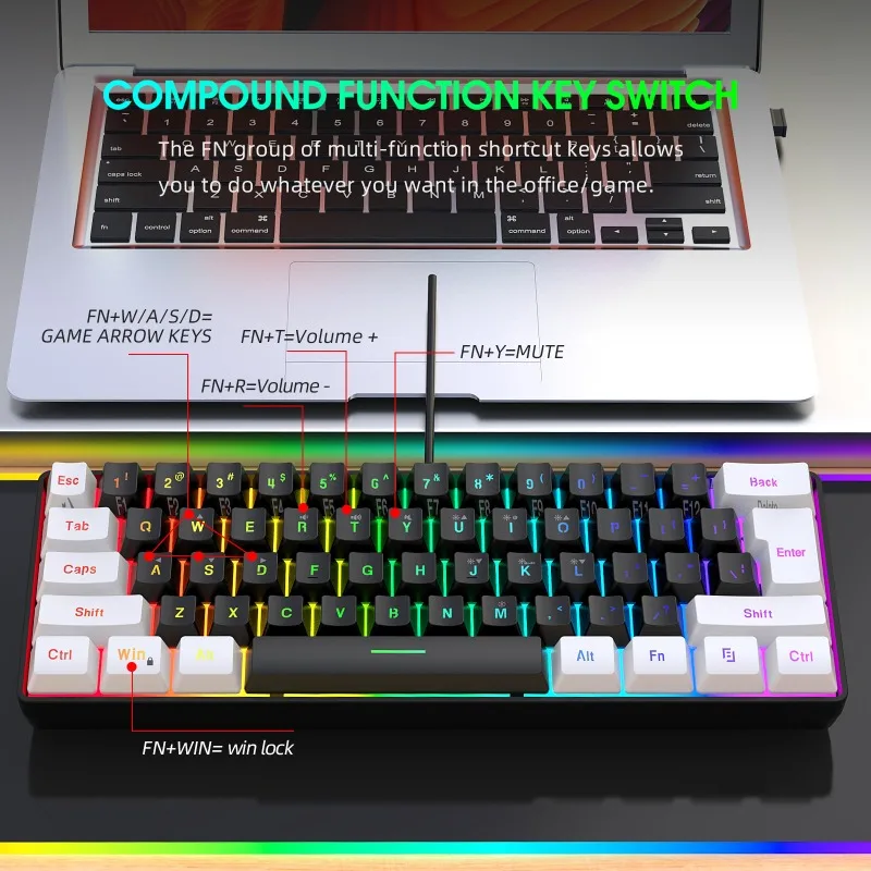 Keyboard and mouse 60% compute - Gaming Keyboard And Mouse Combo avaliação e preço
