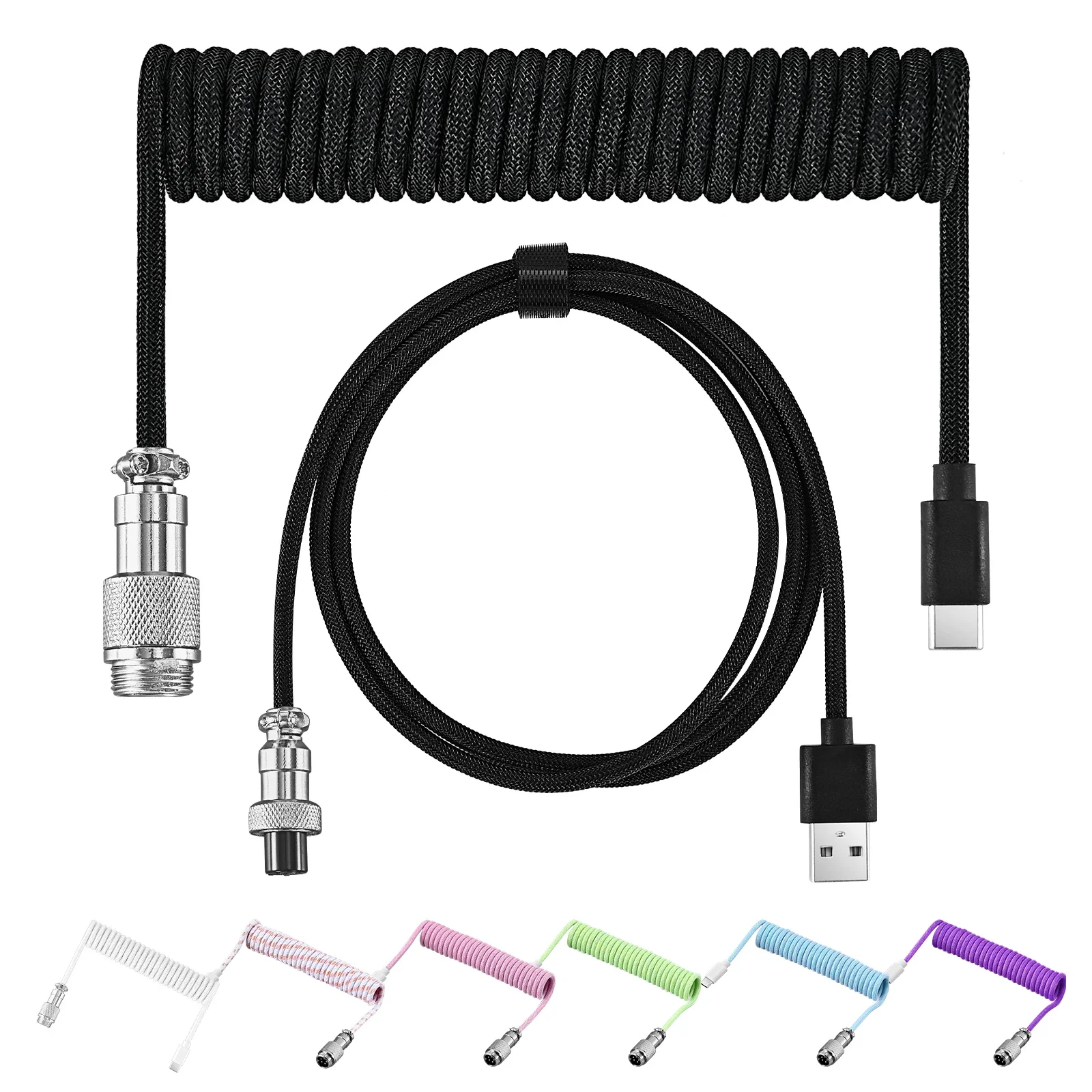 New Type C Coiled Cable USB Av - Gaming Keyboard Types avaliação e preço
