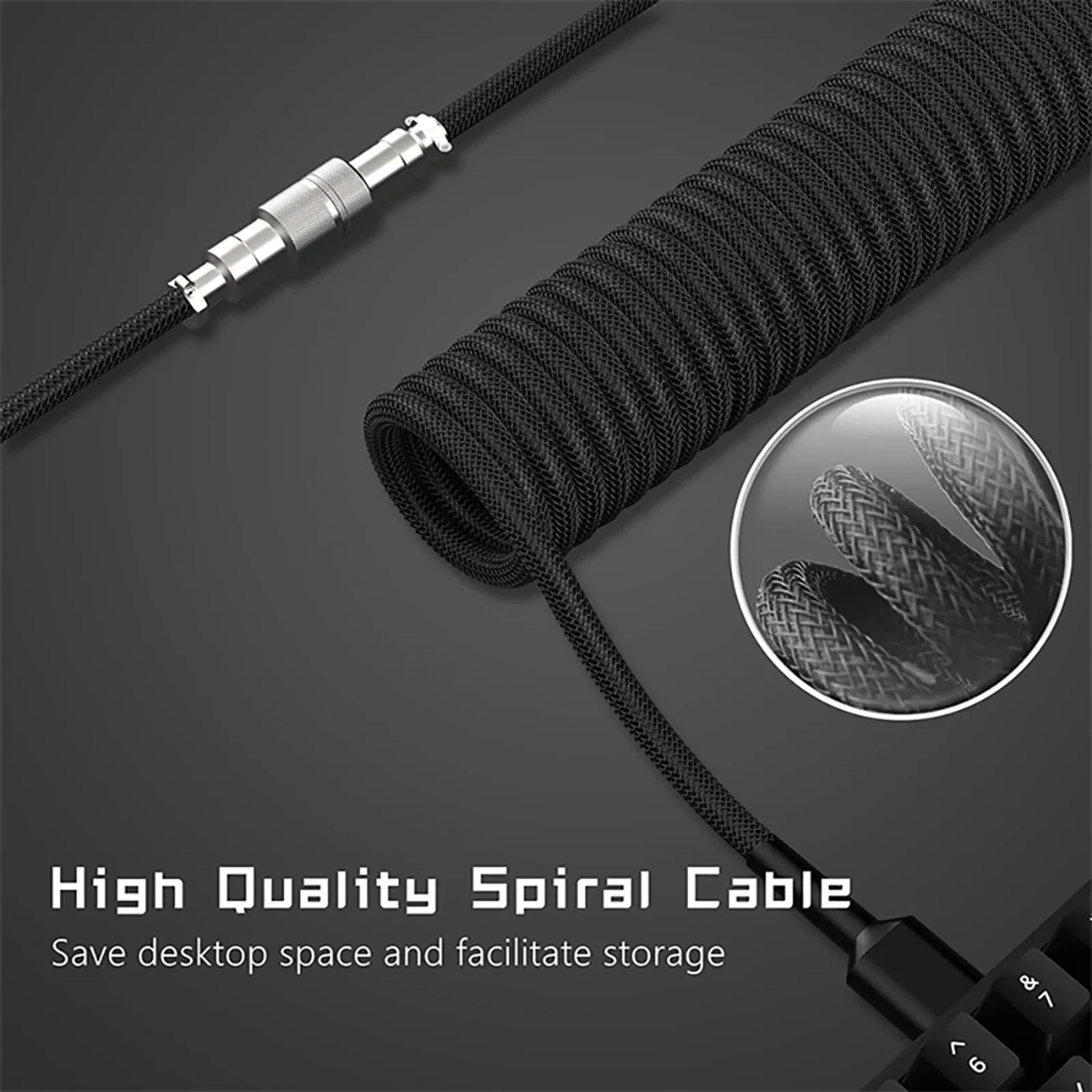 New Type C Coiled Cable USB Av - Gaming Keyboard Types avaliação e preço