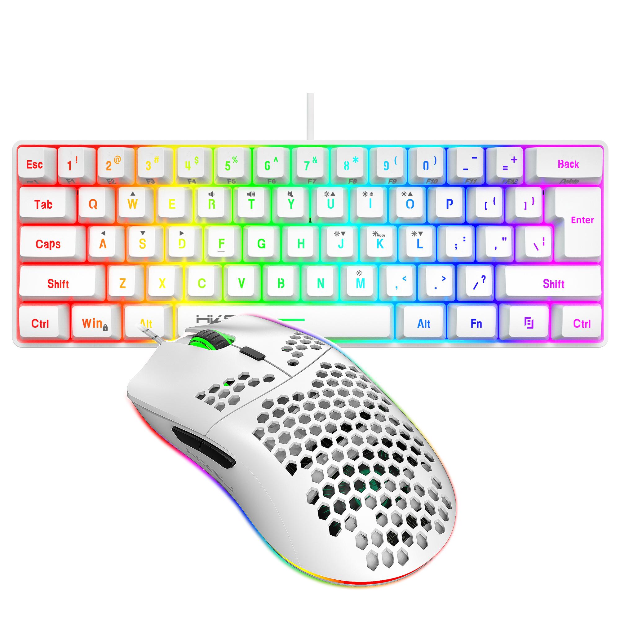Hot selling HXSJ 61 keys V700  - Gaming Keyboard And Mouse Combo avaliação e preço