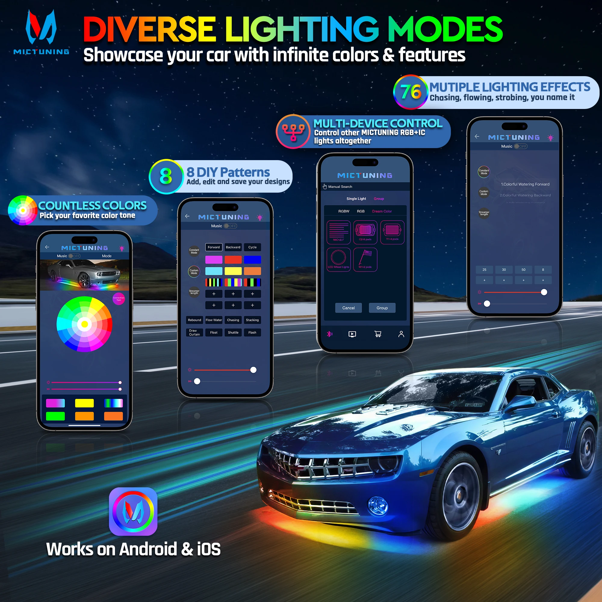 MICTUNING N8 Car Underglow Lig - Rgb Underglow Strip avaliação e preço
