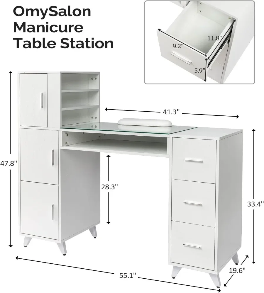 Manicure Table Nail Desk for N - Wrist Rest Wood avaliação e preço