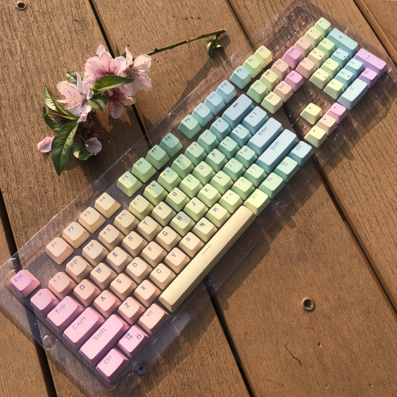 104 Keys Rainbow Gradient OEM  - Gaming Keyboard No Rgb avaliação e preço