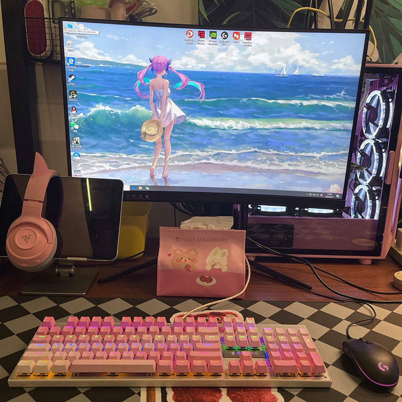 104 Keys Rainbow Gradient OEM  - Gaming Keyboard No Rgb avaliação e preço