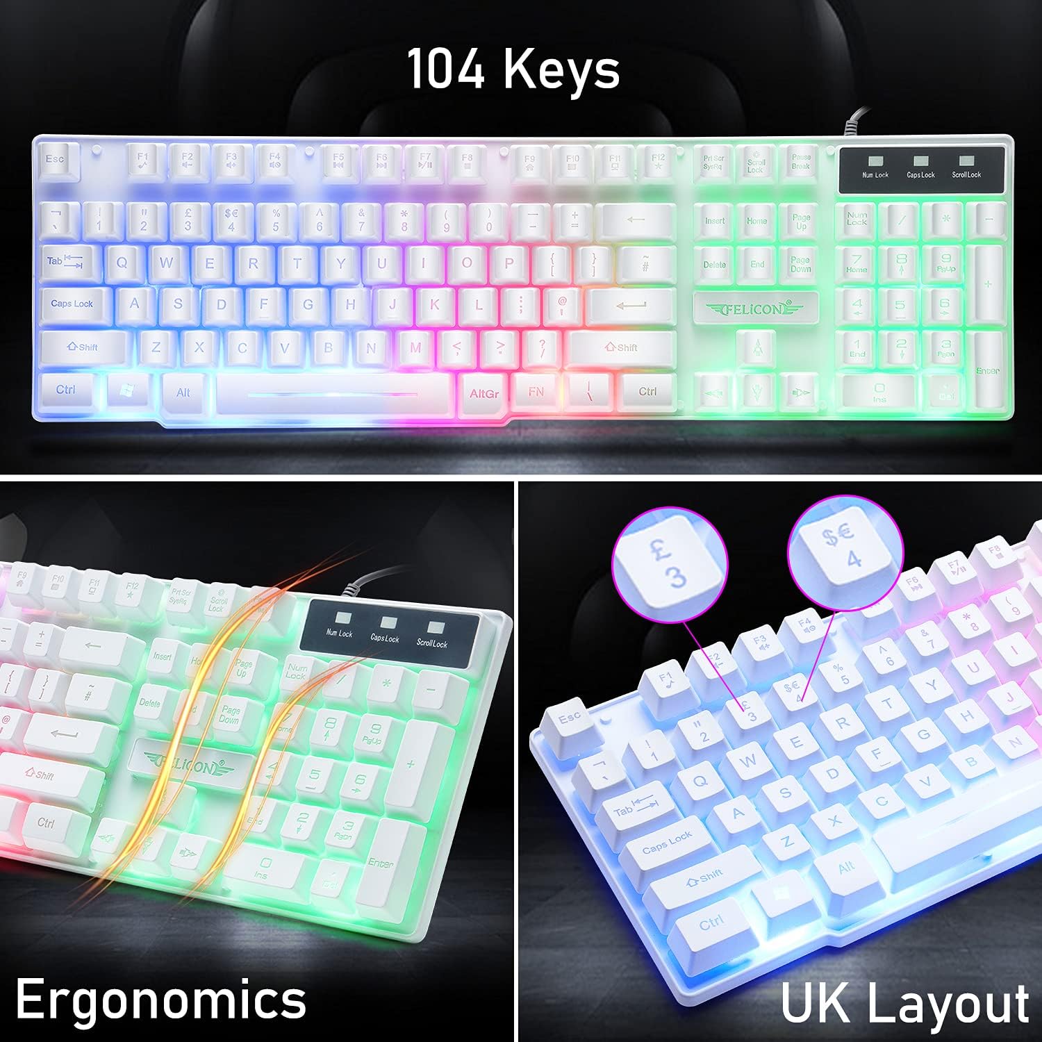 MAMBASNAKE T11 UK 100% Gaming  - Gaming Keyboard And Mouse Combo avaliação e preço