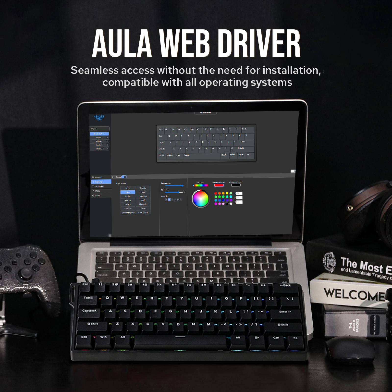 Custom AULA WIN60 HE WIN60 HE  - Gaming Keyboard Hall Effect Switches avaliação e preço