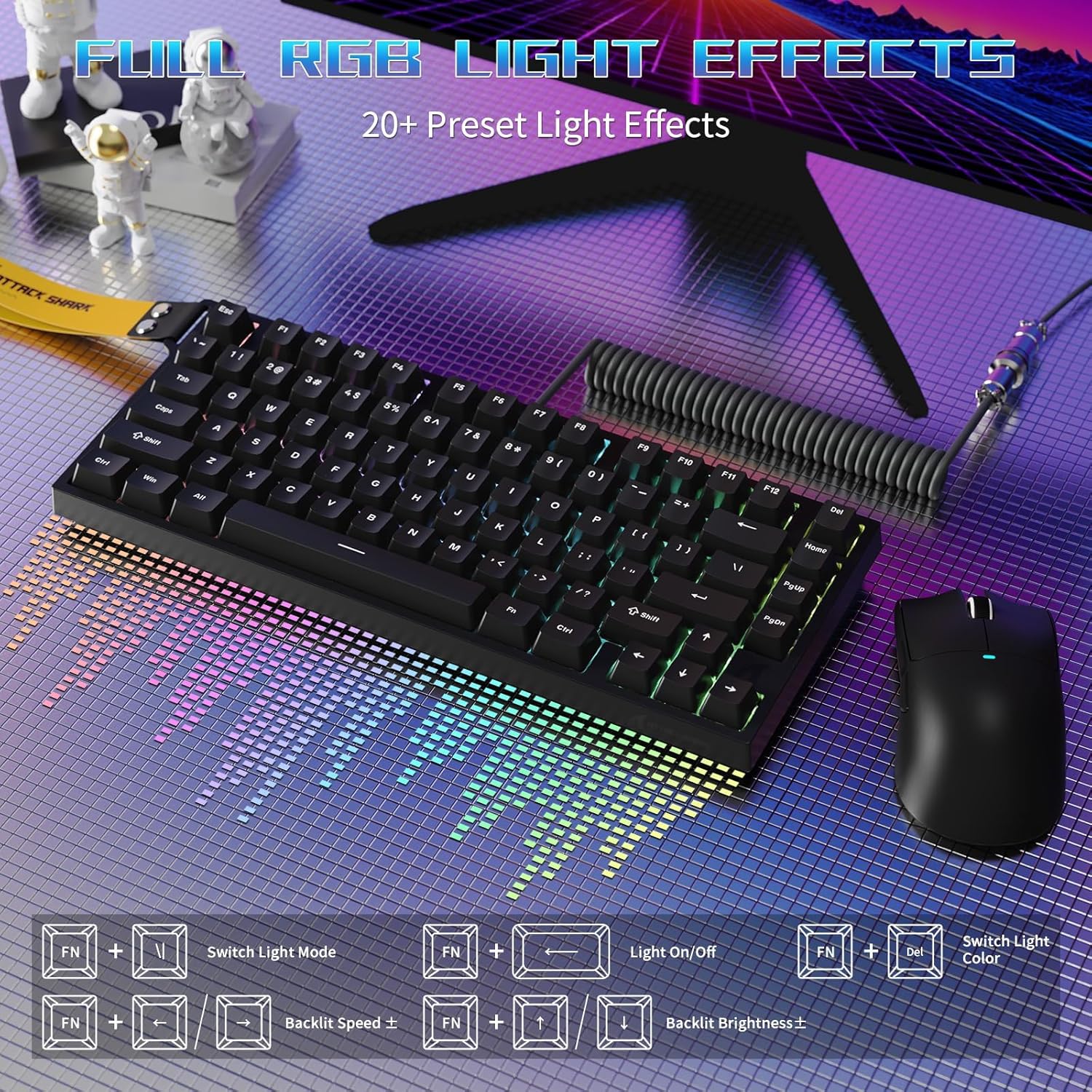 ATTACK SHARK R82HE Wired Mecha - Gaming Keyboard Hall Effect Switches avaliação e preço