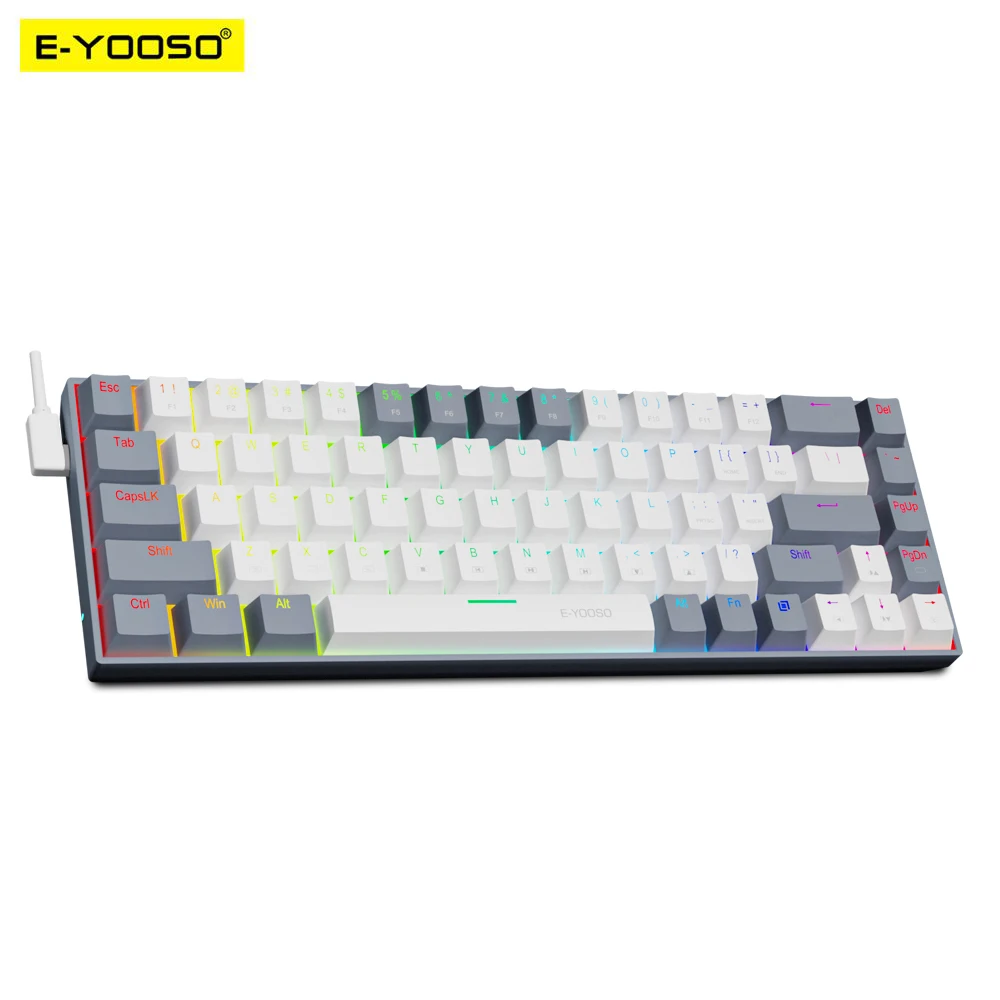 E-YOOSO Z686 RGB USB 60% Mini  - Gaming Keyboard Blue Switches avaliação e preço