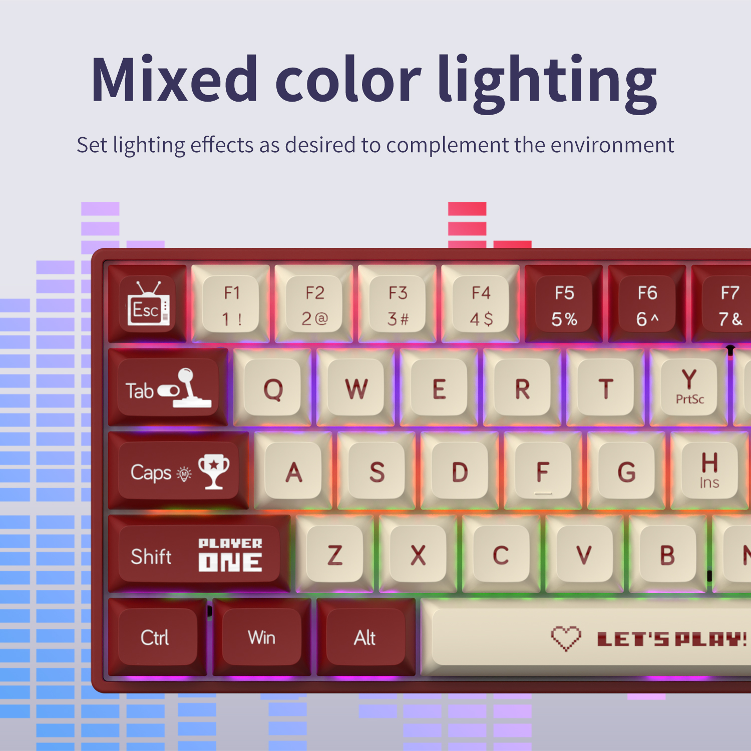 AJAZZ AK680 65% Wired Gaming M - Gaming Keyboard Blue Switches avaliação e preço