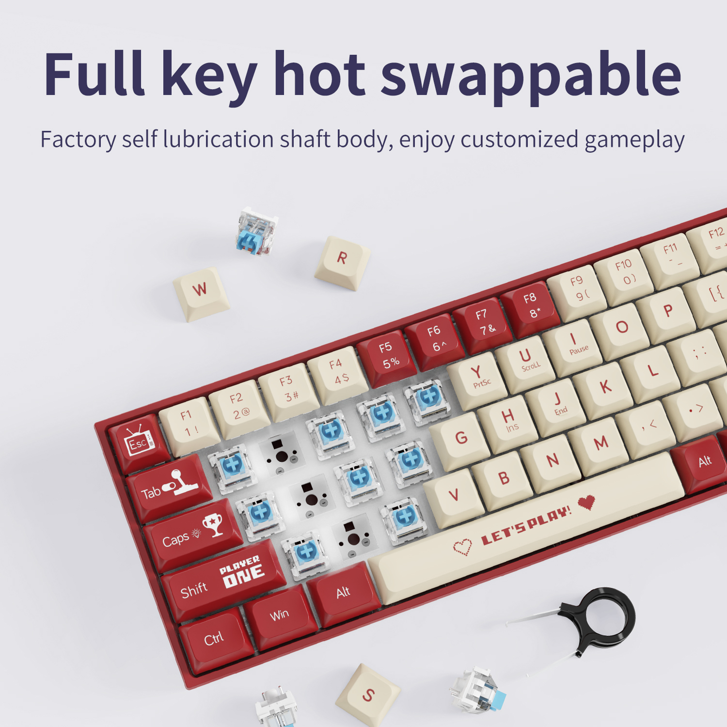 AJAZZ AK680 65% Wired Gaming M - Gaming Keyboard Blue Switches avaliação e preço