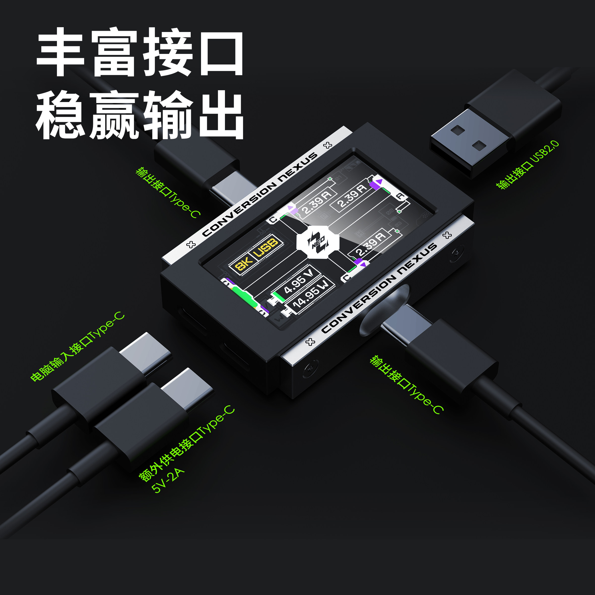 2-in-3-out Gaming USB Hub Inde - Gaming Keyboard Splitter avaliação e preço