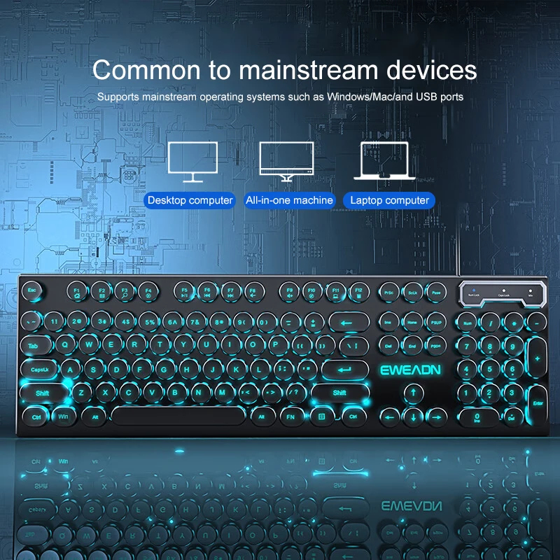 Retro Punk Mechanical Feel Key - Gaming Keyboard And Mouse avaliação e preço