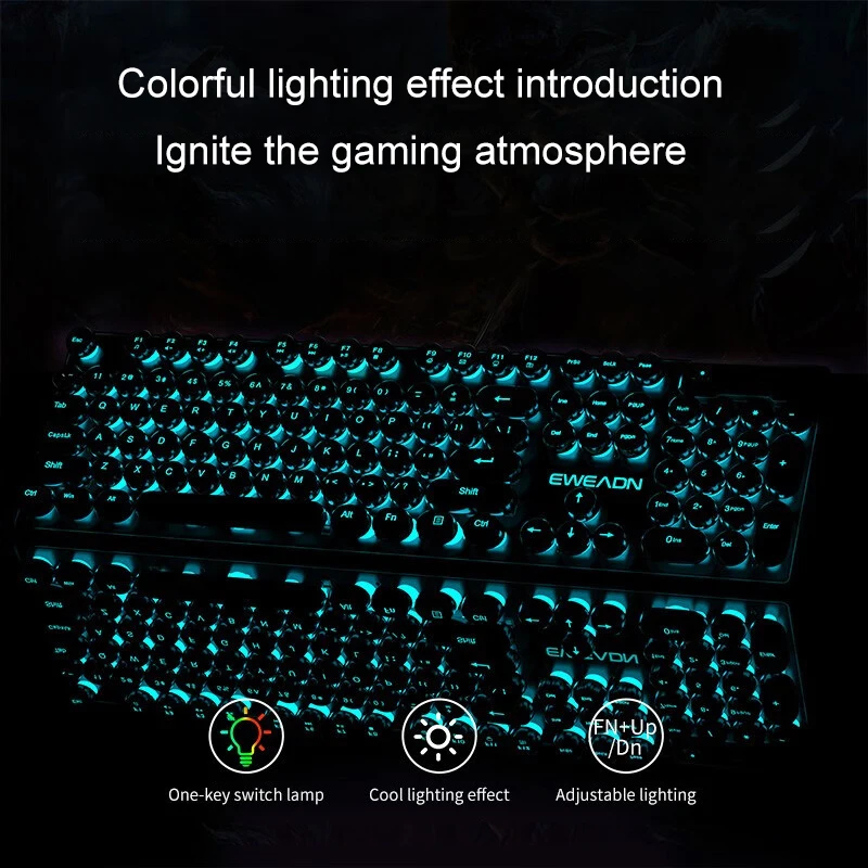 Retro Punk Mechanical Feel Key - Gaming Keyboard And Mouse avaliação e preço