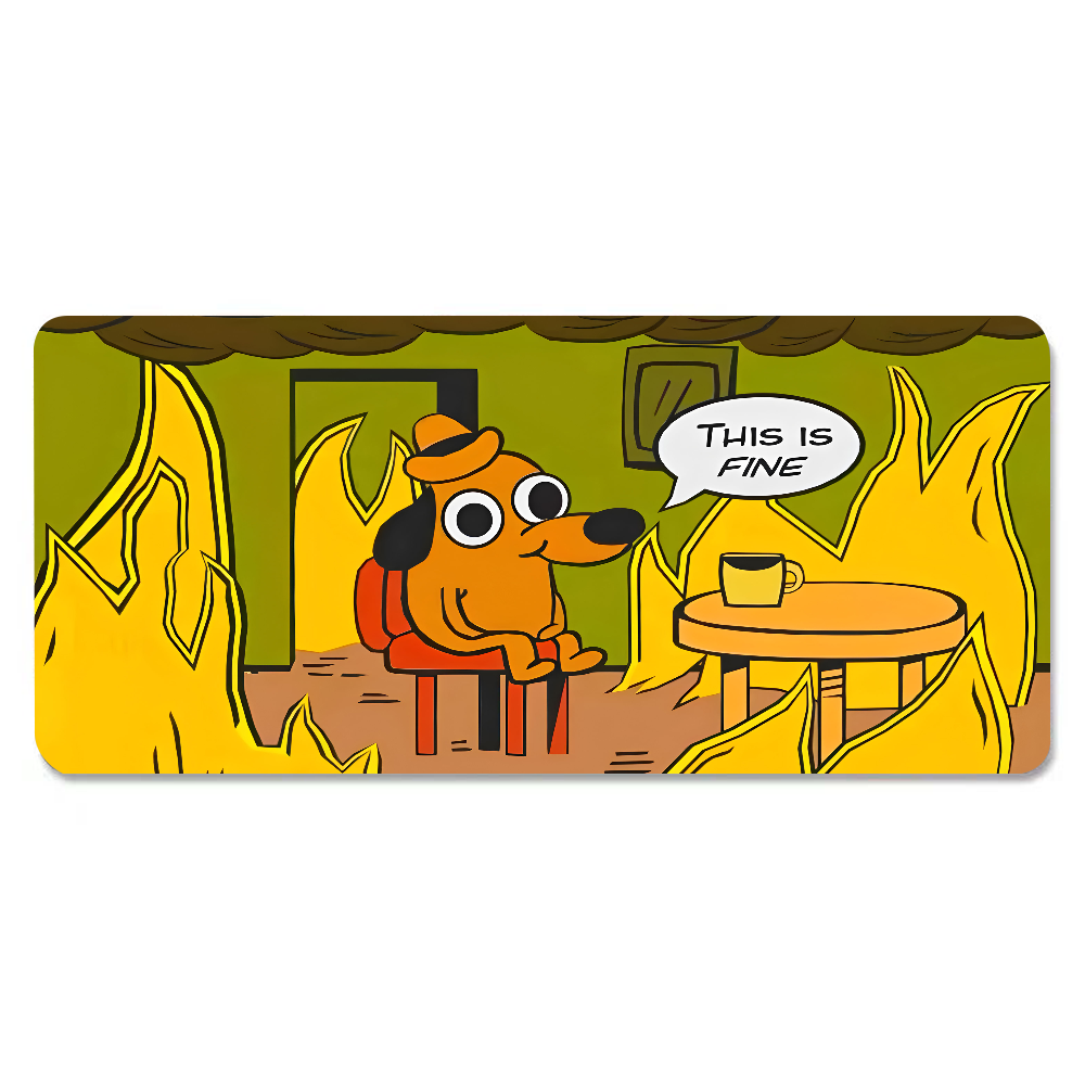 This Is Fine Dog Dachshund Mou - Gaming Keyboard Tactile avaliação e preço