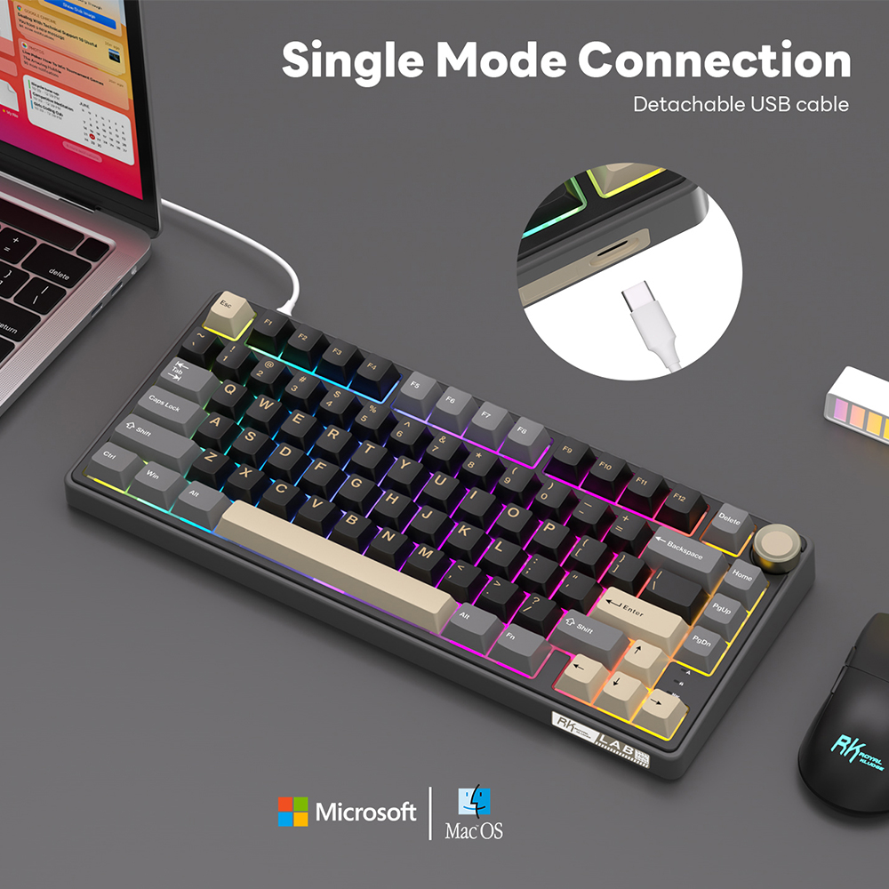 Royal Kludge RK R75 Wired Gami - Gaming Keyboard Blue avaliação e preço