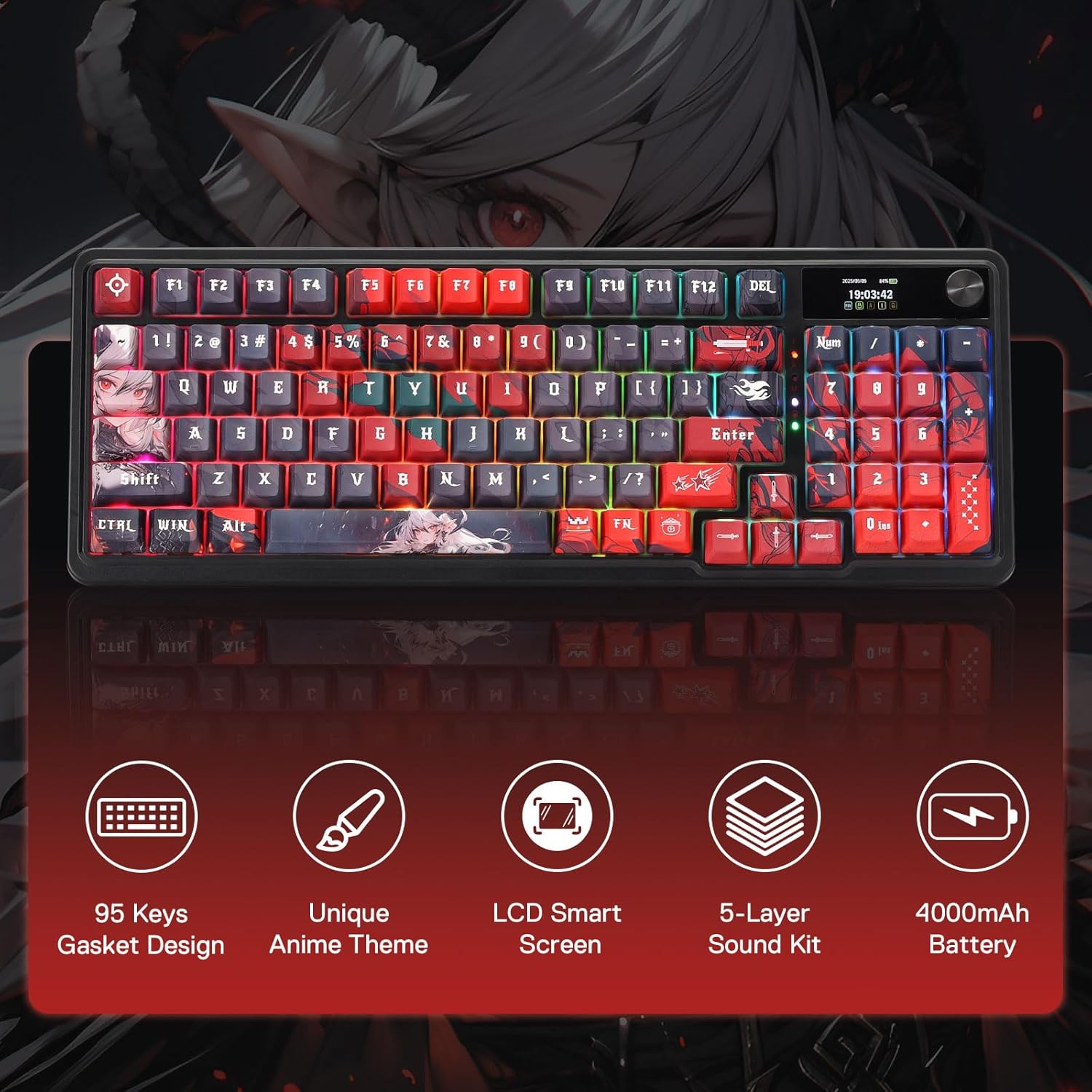 Redragon Wireless Gasket Gamin - Gaming Keyboard Blue Switches avaliação e preço