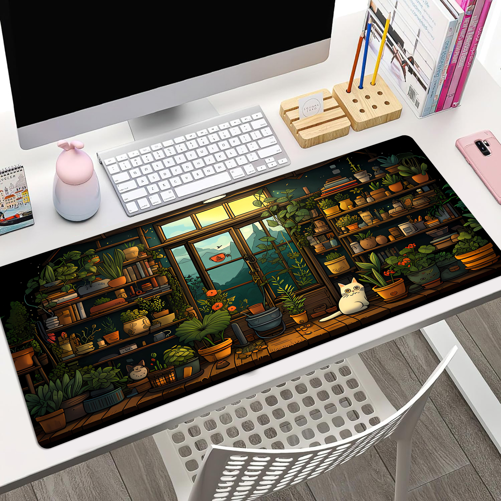 Cute Cat Mouse Pad Desk Pad Ka - Gaming Keyboard And Mouse avaliação e preço