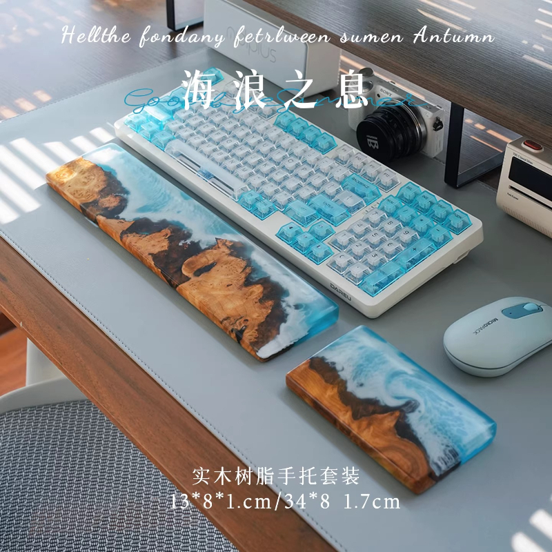 Handcrafted Ocean Wave Resin W - Wrist Rest Wood avaliação e preço