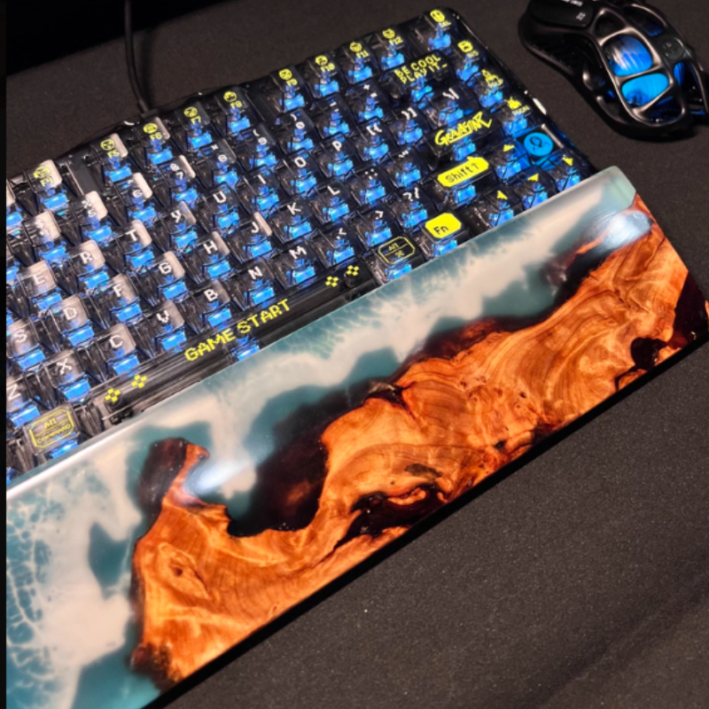 Handcrafted Ocean Wave Resin W - Wrist Rest Wood avaliação e preço