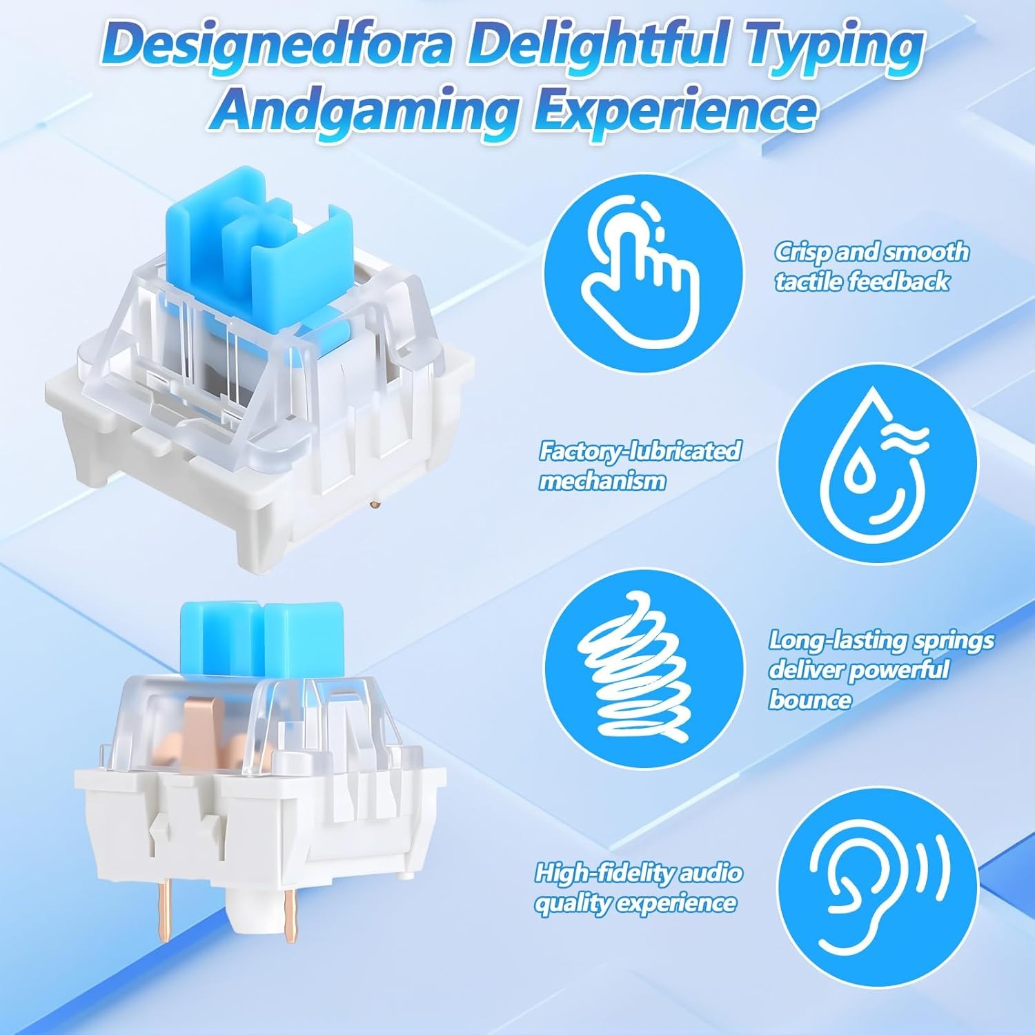 100 Practical Blue Switches, H - Gaming Keyboard Types avaliação e preço