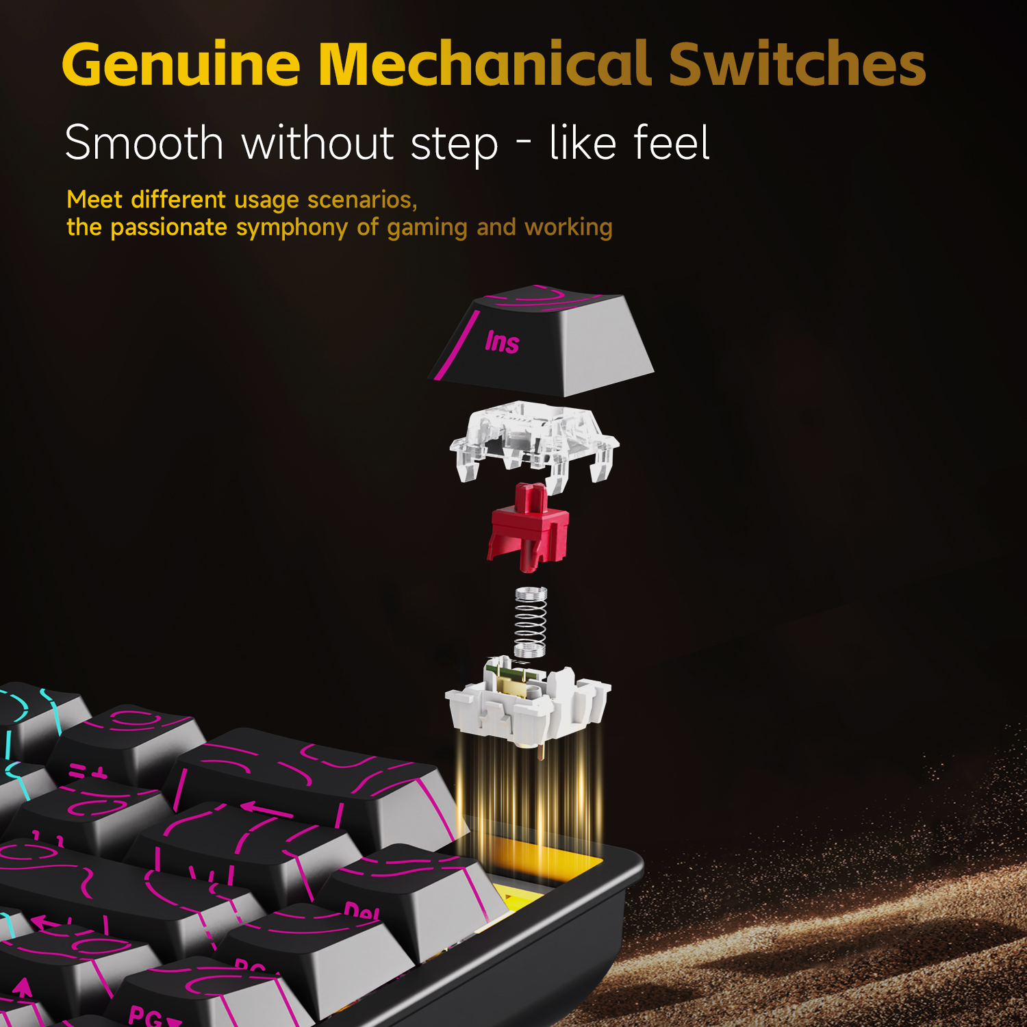 AJAZZ NK68V2 Single-Mode Wired - Gaming Keyboard Non Mechanical avaliação e preço