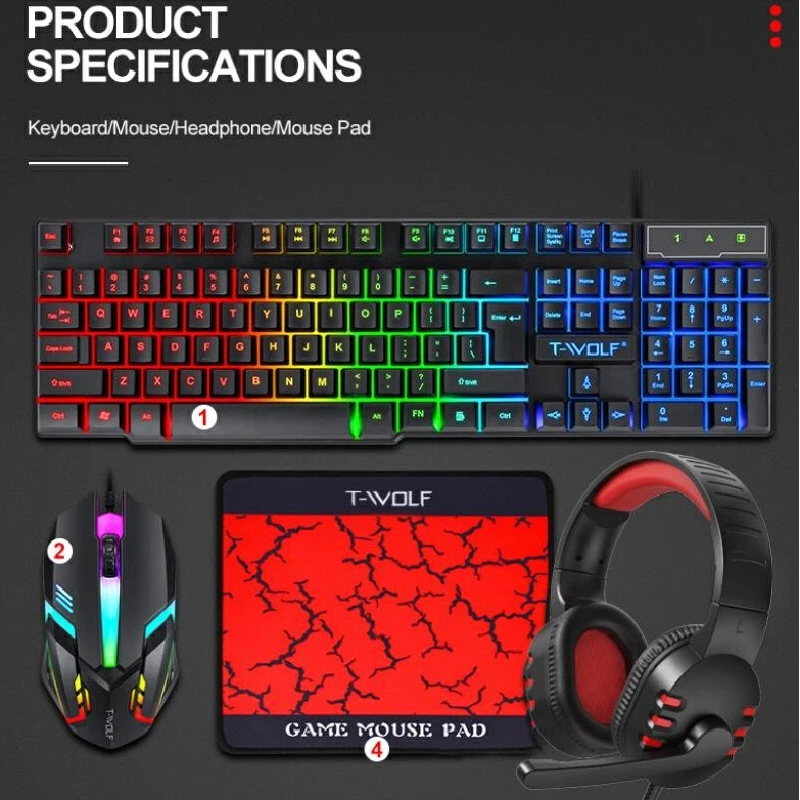 Spanish Russian Keyboard Layou - Gaming Keyboard And Mouse Combo avaliação e preço