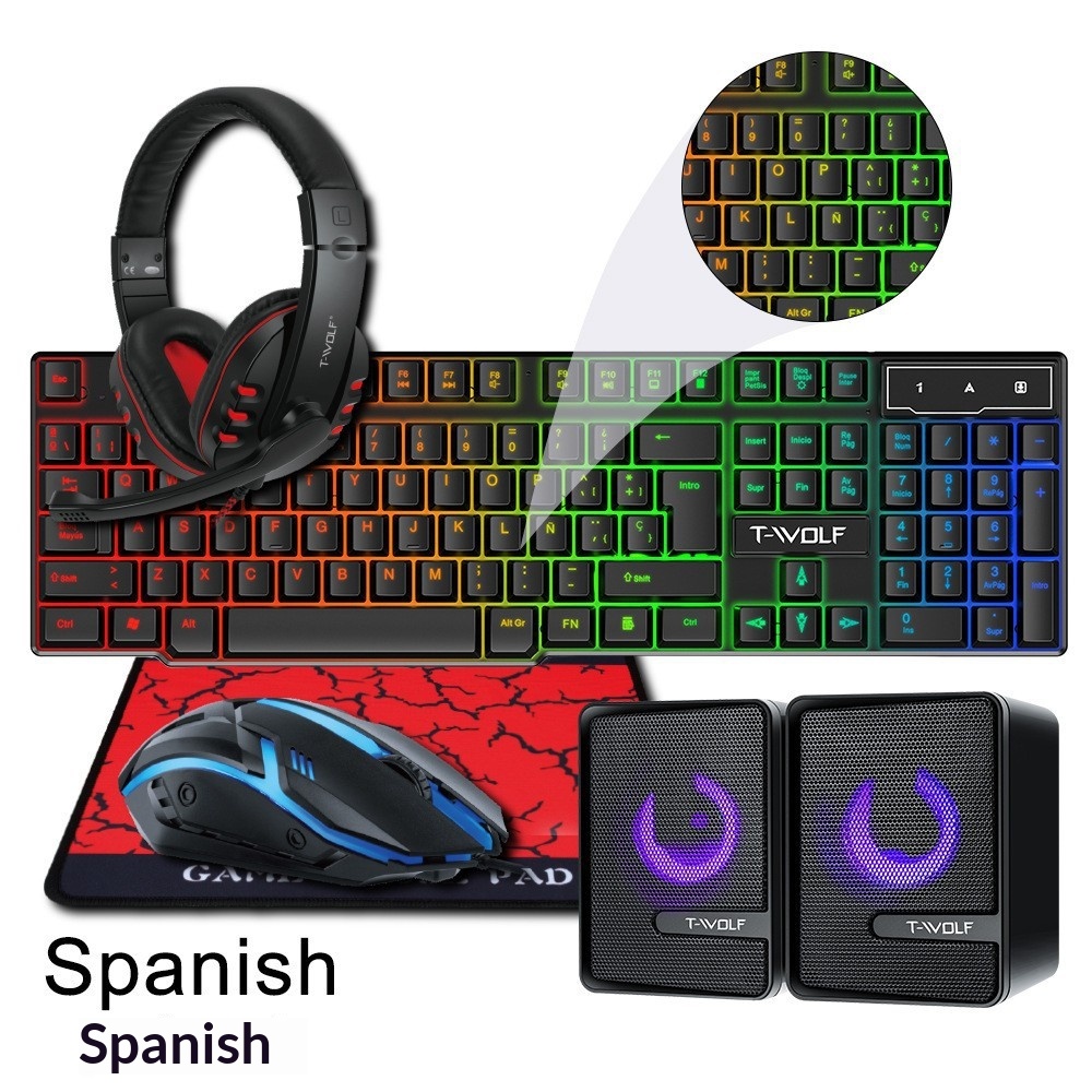 Spanish Russian Keyboard Layou - Gaming Keyboard And Mouse Combo avaliação e preço