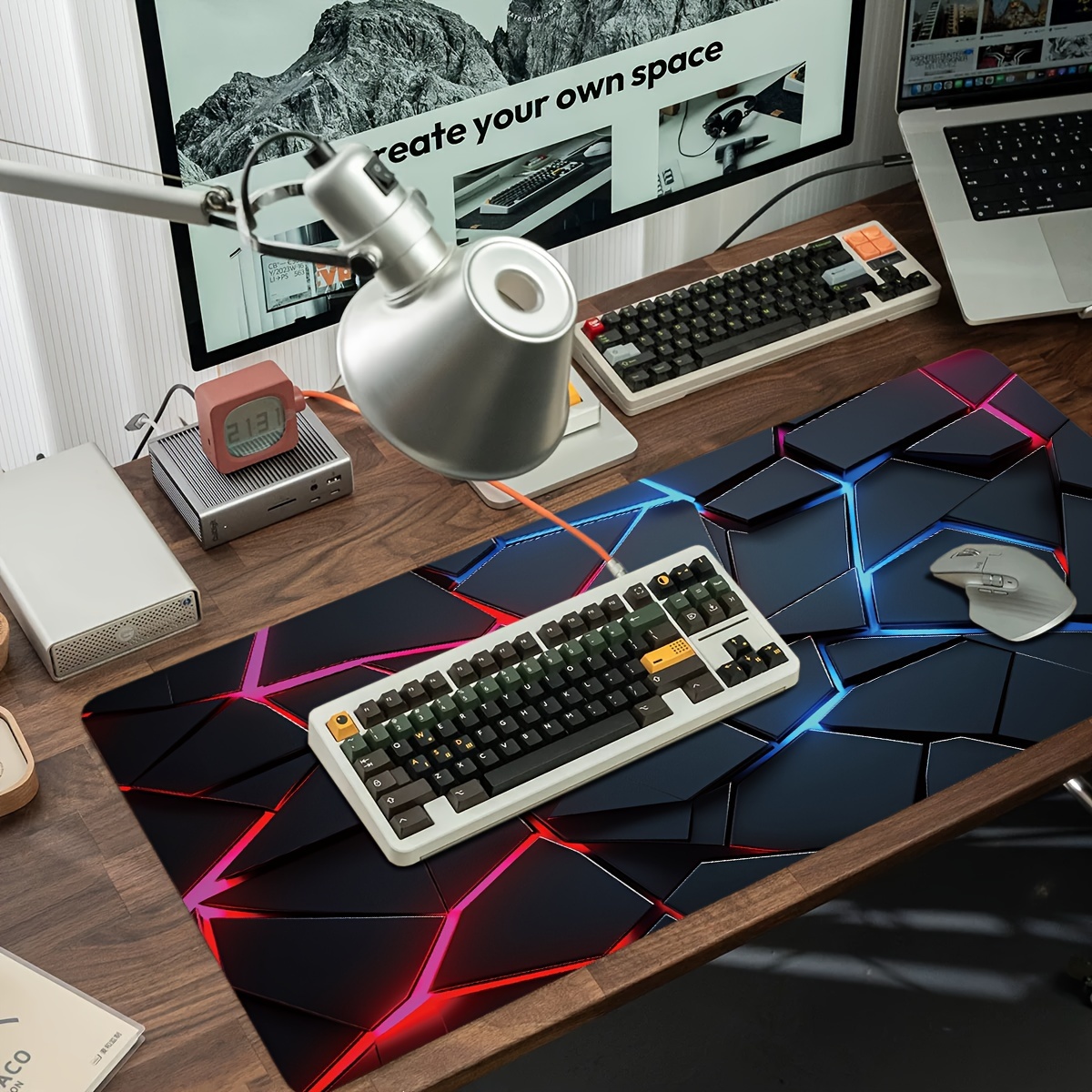 Large gaming Mouse Pads 90x40  - Gaming Keyboard Blue avaliação e preço