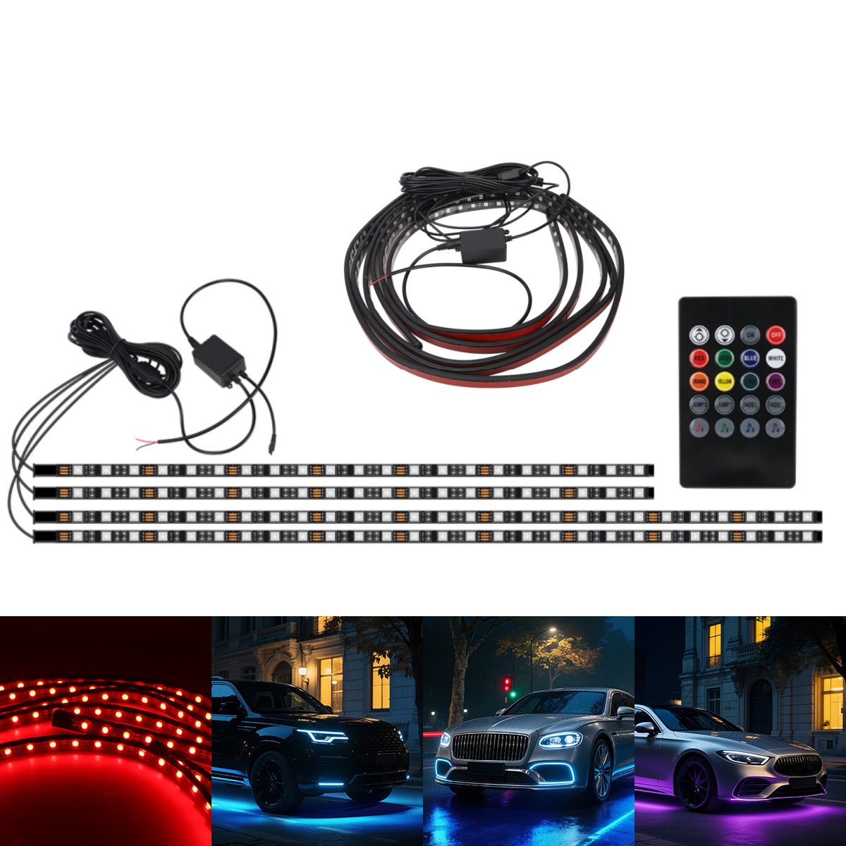 90+120CM Car RGB Chassis Light - Rgb Underglow Strip avaliação e preço