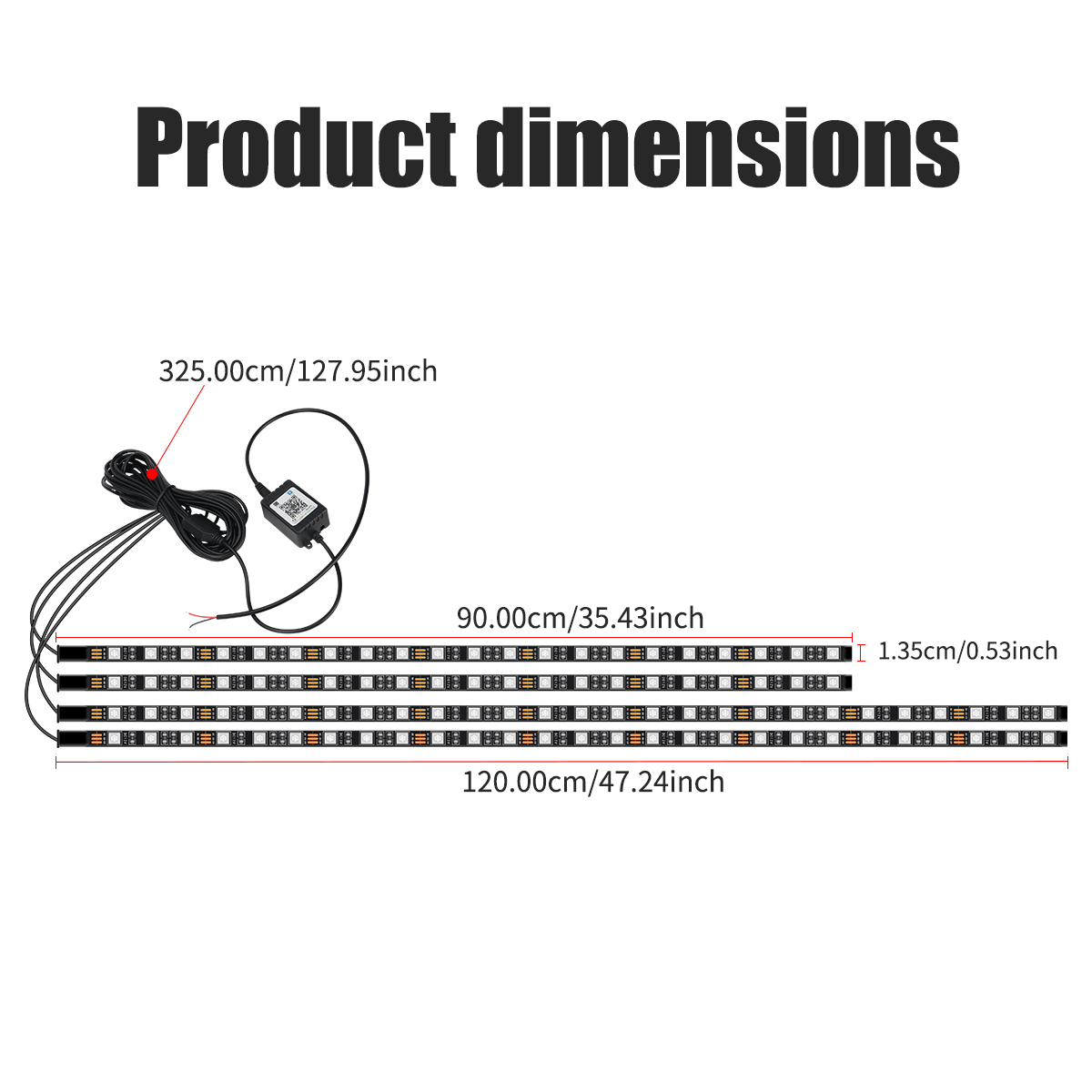 90+120CM Car RGB Chassis Light - Rgb Underglow Strip avaliação e preço