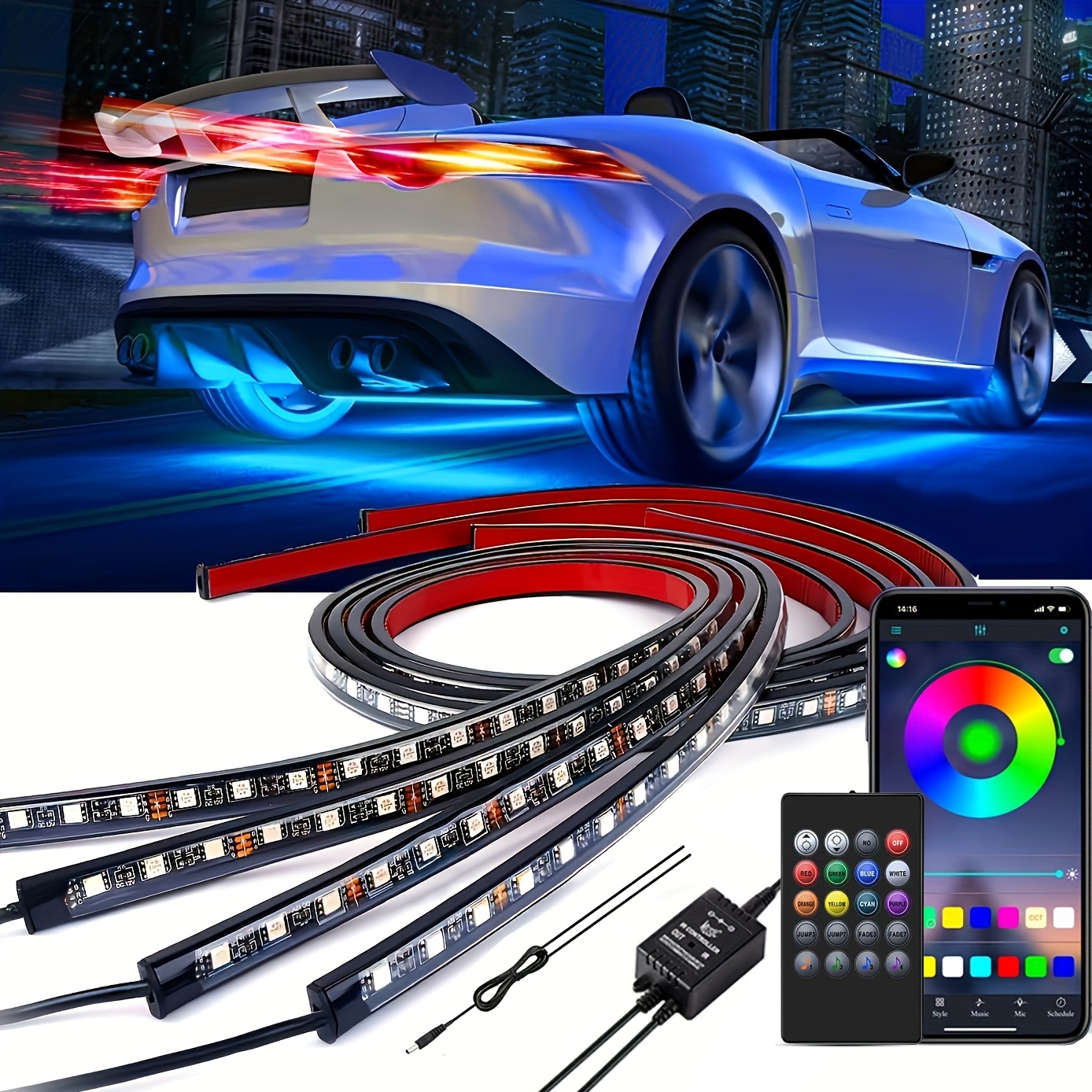 Neon LED Car Bottom Underglow  - Rgb Underglow Strip avaliação e preço