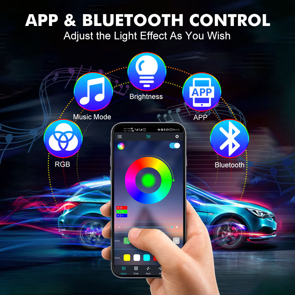 Neon LED Interior Car Light AP - Rgb Underglow Strip avaliação e preço