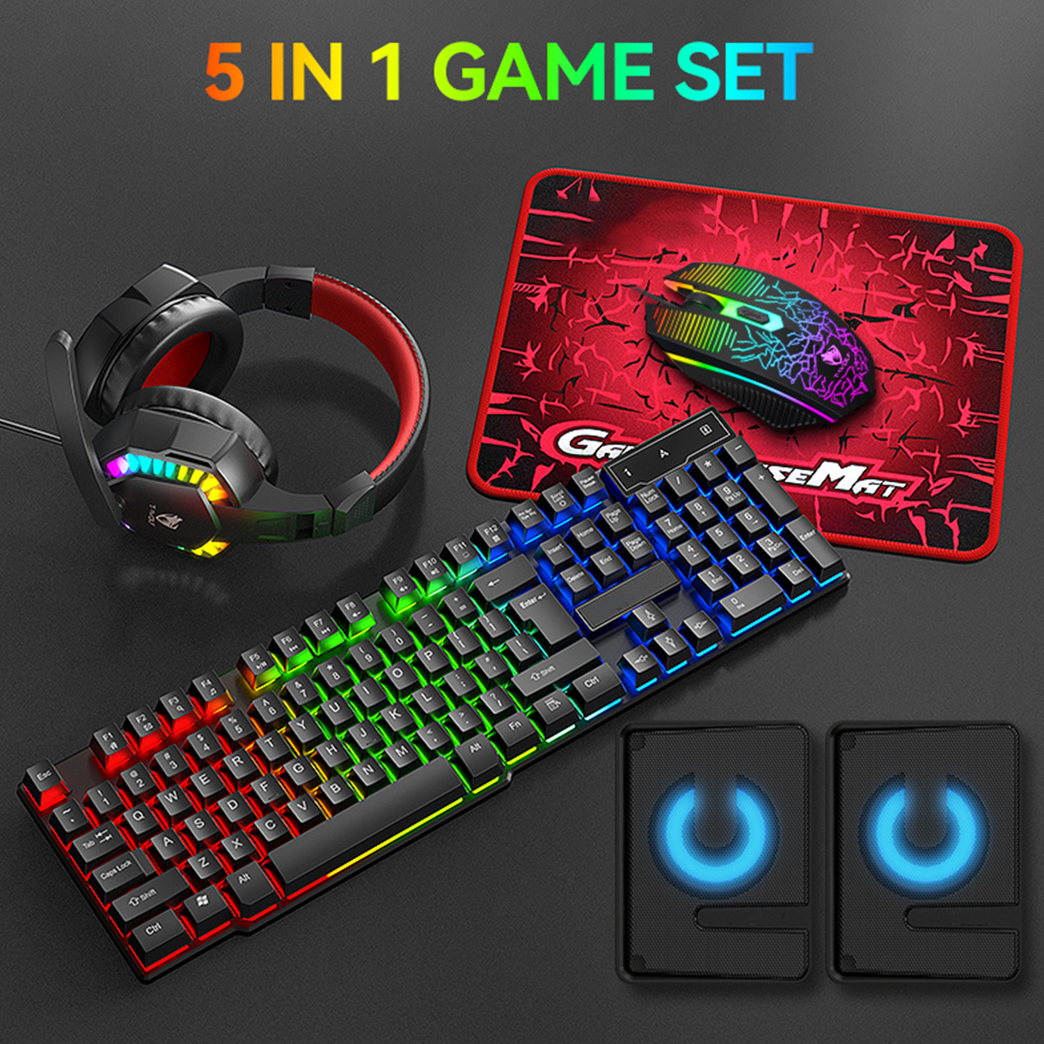 5-in-1 Set Gaming Combo Keyboa - Gaming Keyboard And Mouse Combo avaliação e preço
