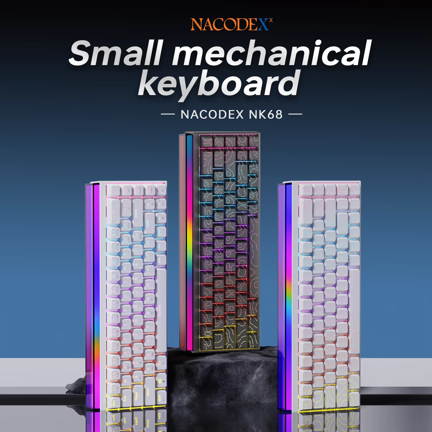 New Ajazz Nacodex Nk68 Mechani - Gaming Keyboard Blue Switches avaliação e preço