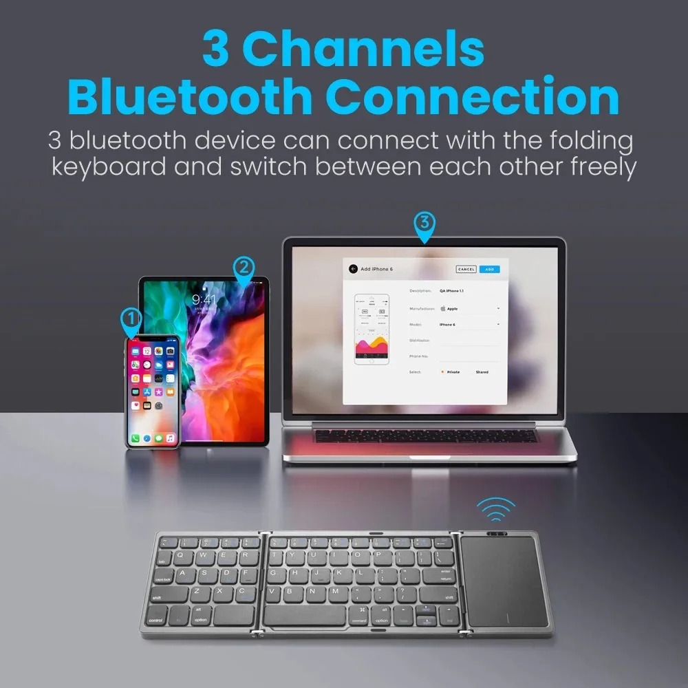 KEBIDUMEI Three Bluetooth Keyb - Gaming Keyboard Non Mechanical avaliação e preço