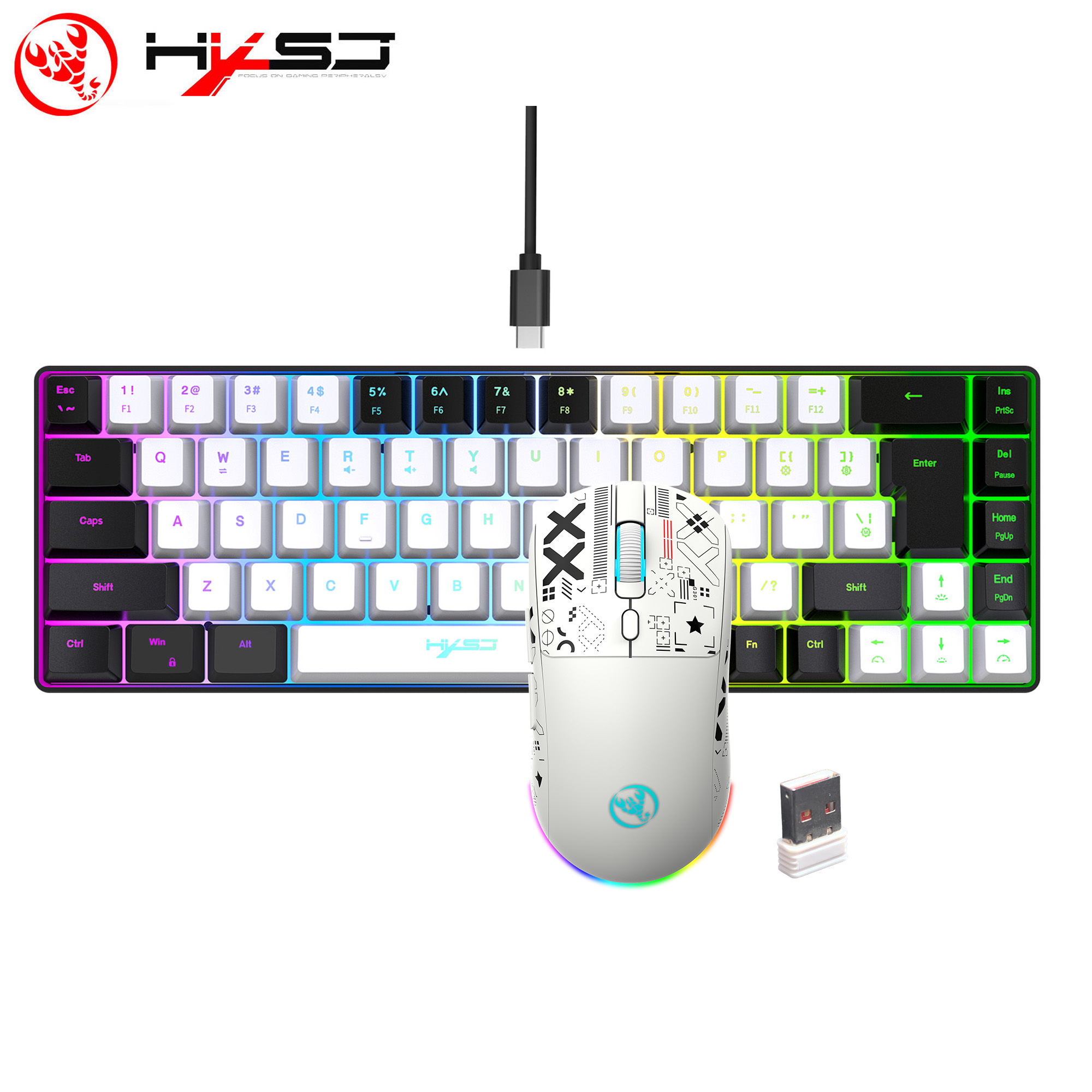 HXSJ 60% Gaming Keyboard and m - Gaming Keyboard And Mouse Combo avaliação e preço