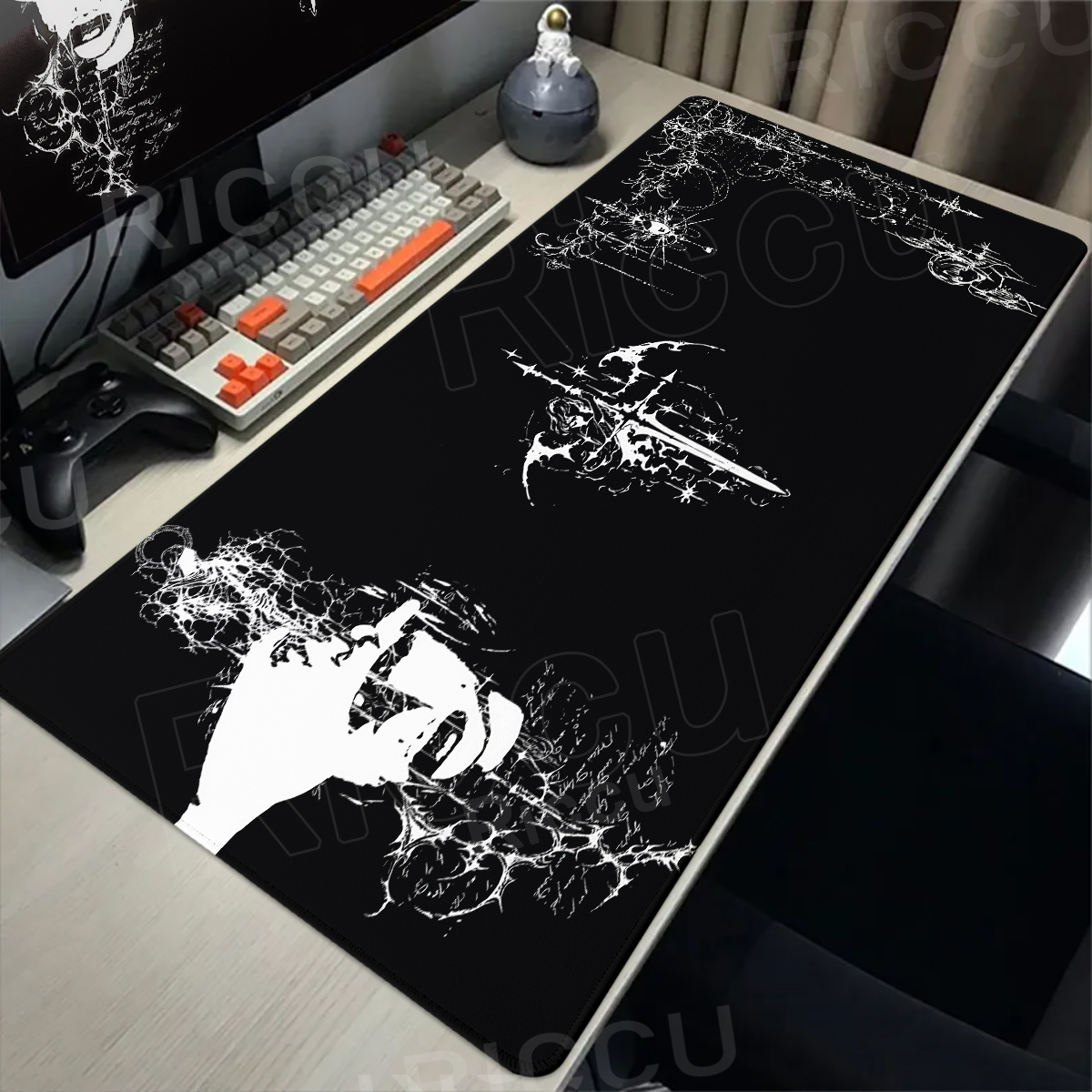 Cool Sword Art Desk Mat Large  - Keyboard Gaming Black avaliação e preço