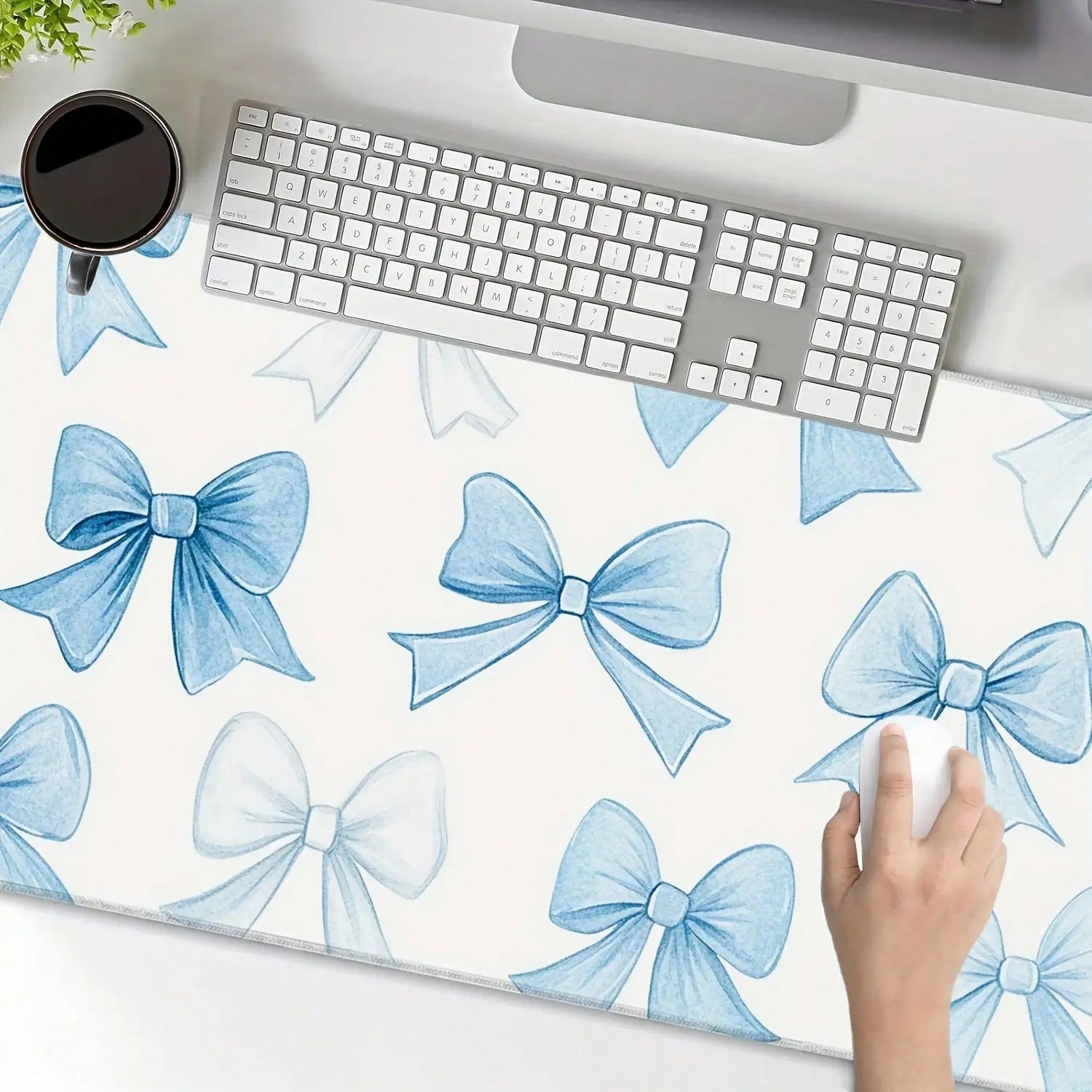 1 Pc Non-Slip Rubber Desk Mat  - Gaming Keyboard Blue avaliação e preço
