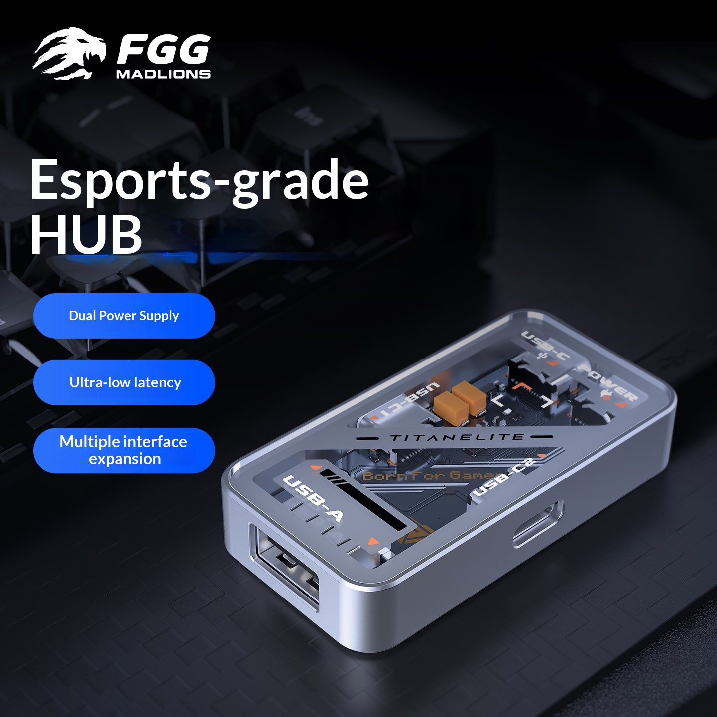 FGG MADLIONS Gaming USB Hub St - Gaming Keyboard Splitter avaliação e preço