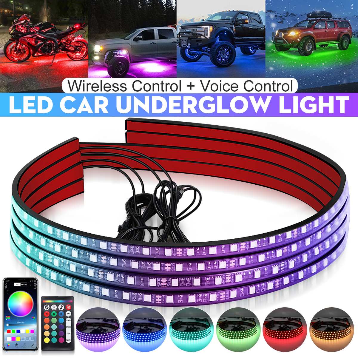 Wireless LED Car Flexible Unde - Rgb Underglow Strip avaliação e preço